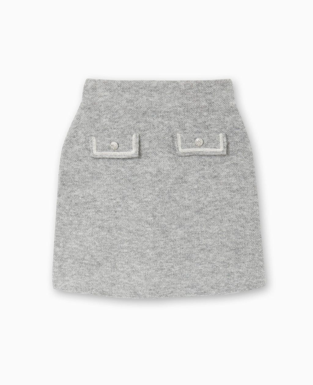 Jupe courte en maille avec boutons fantaisie