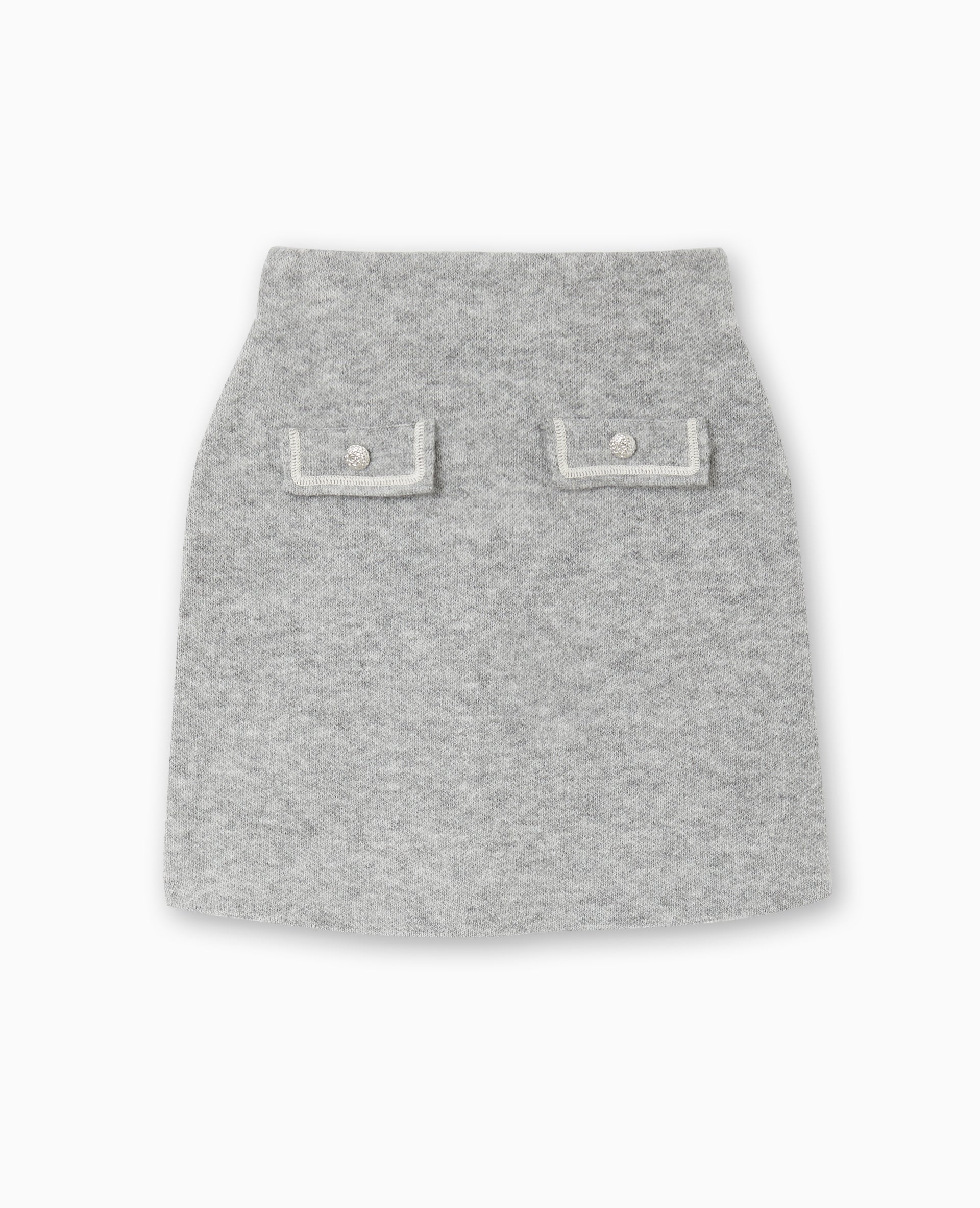 Jupe courte en maille avec boutons fantaisie