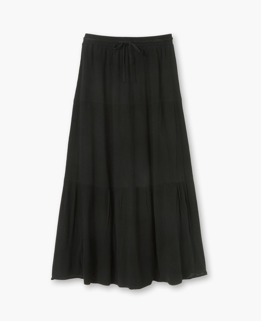Jupon long à étages avec ceinture élastiquée