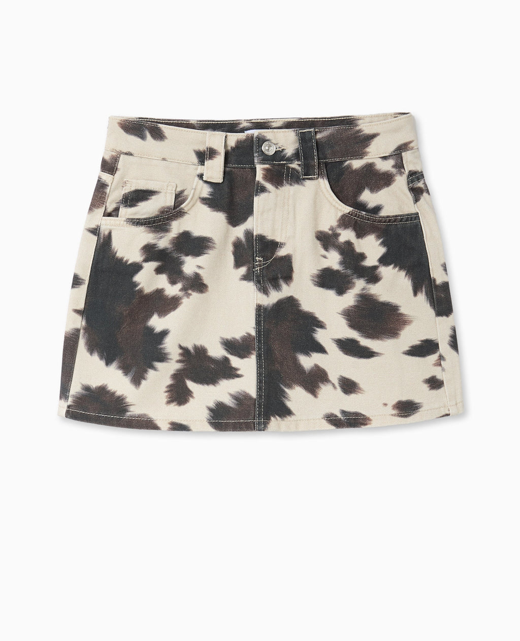 Mini-jupe en toile motif vache