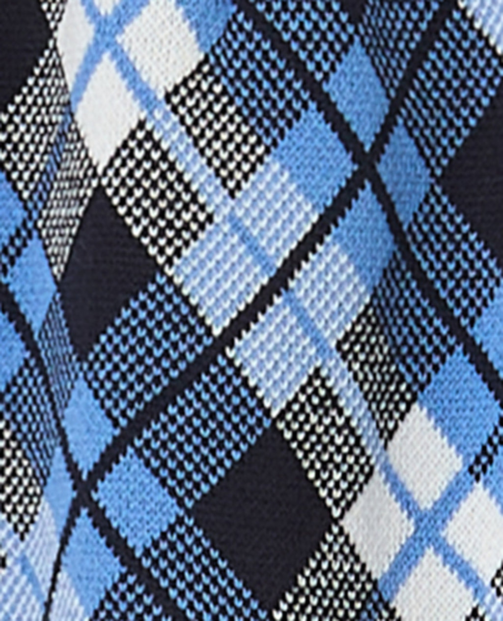Jupe courte en maille motif carreaux jacquard