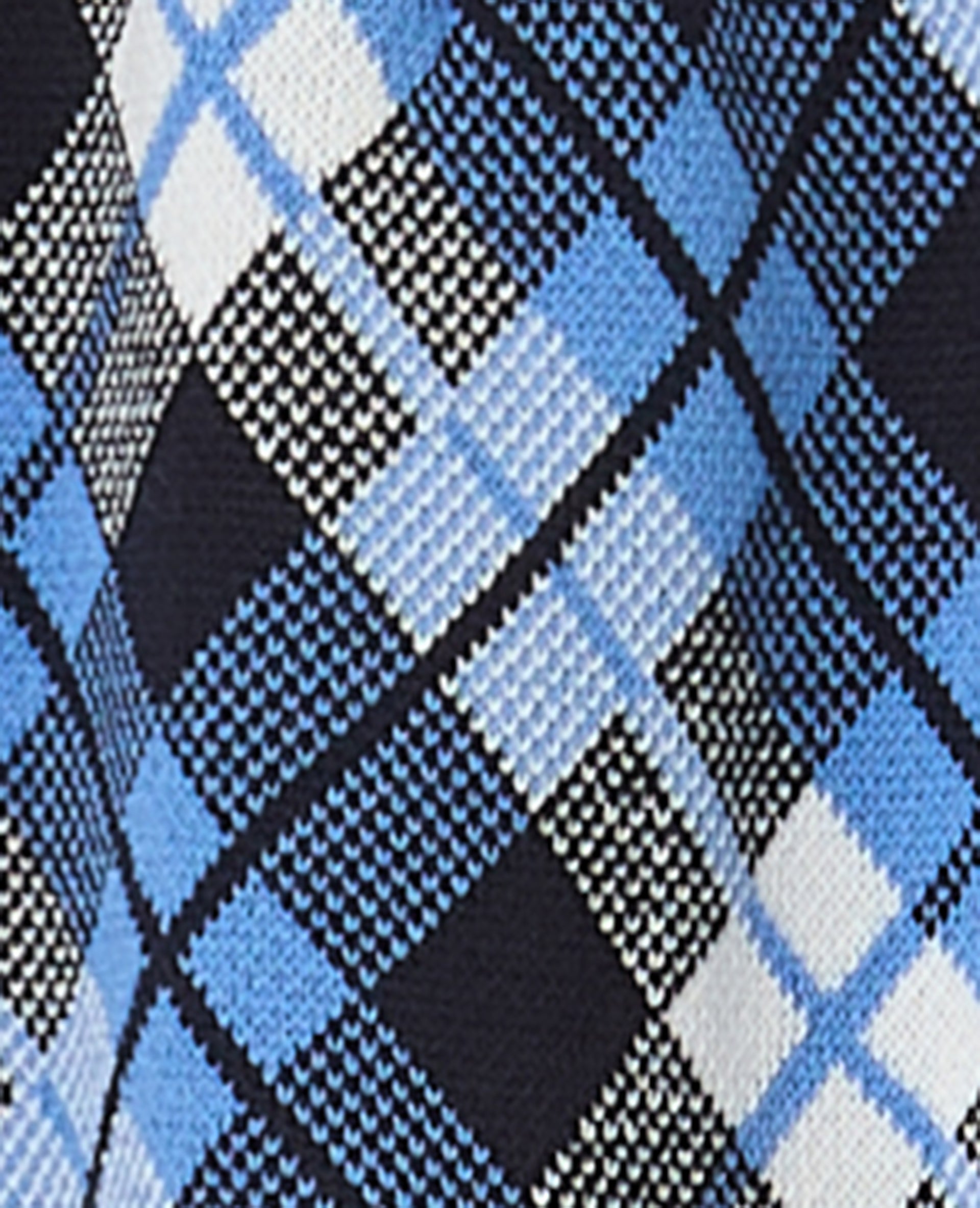Jupe courte en maille motif carreaux jacquard