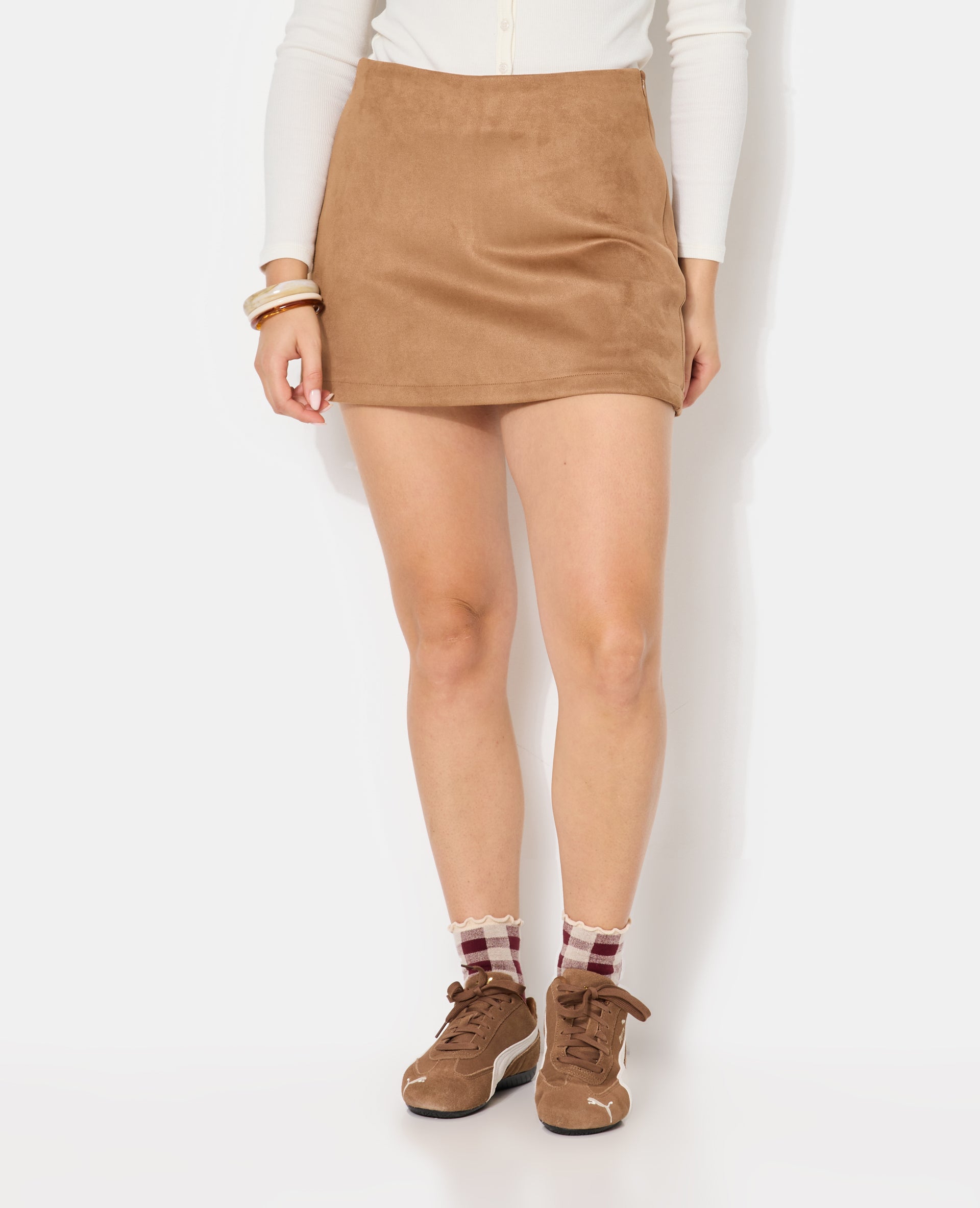 Jupe-short en suédine