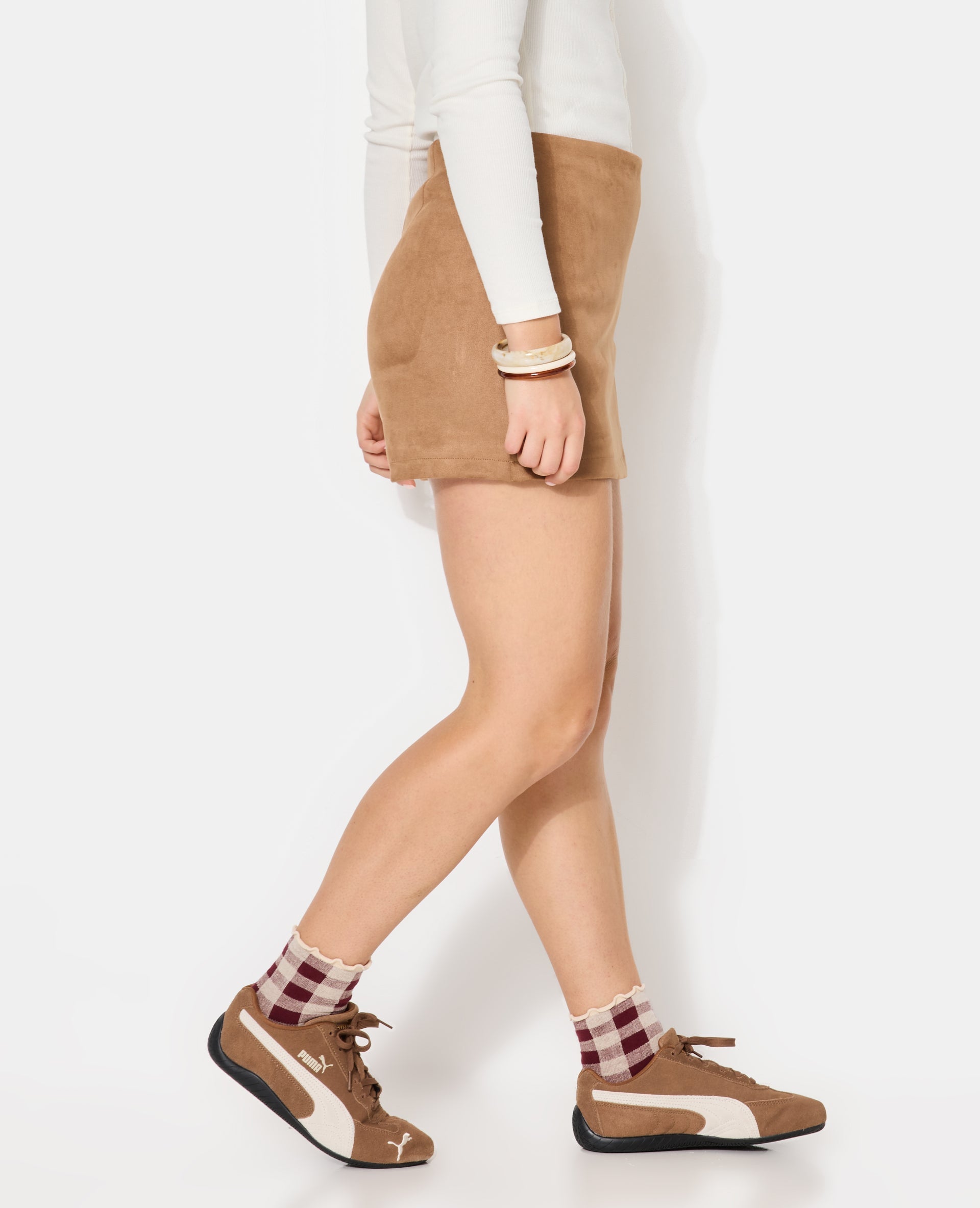 Jupe-short en suédine