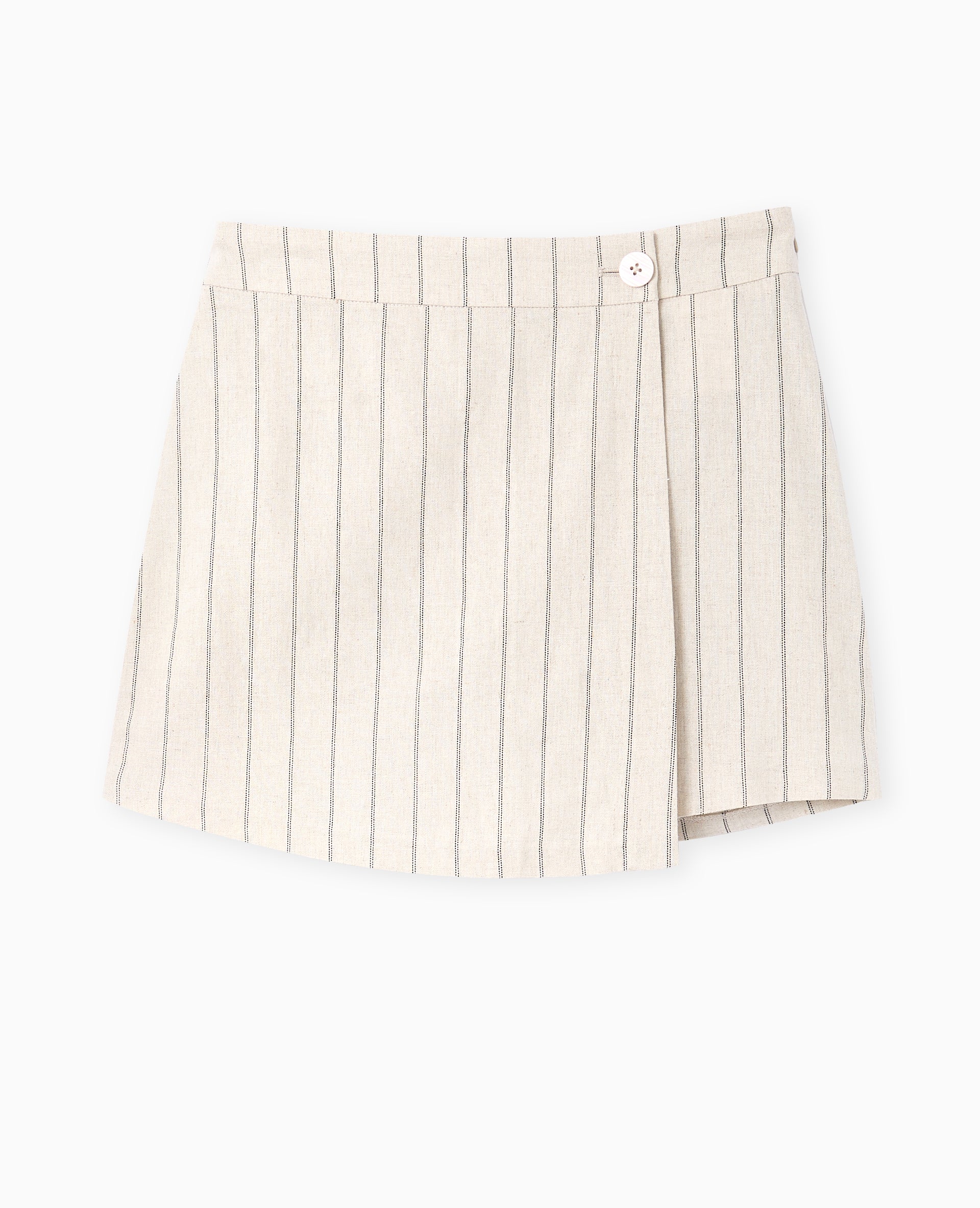 Jupe short avec lin motif rayures