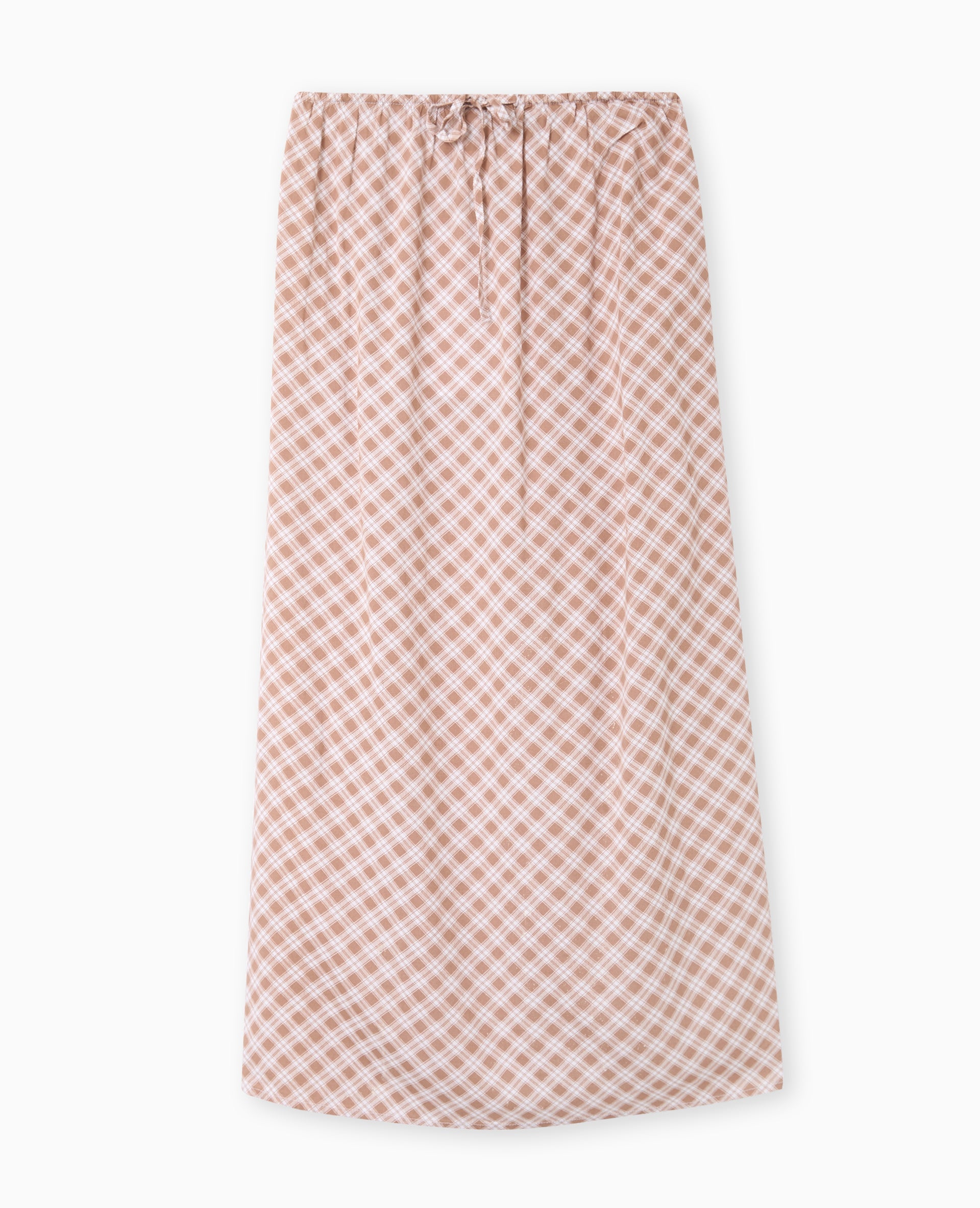Jupe longue ceinture élastiquée motif carreaux