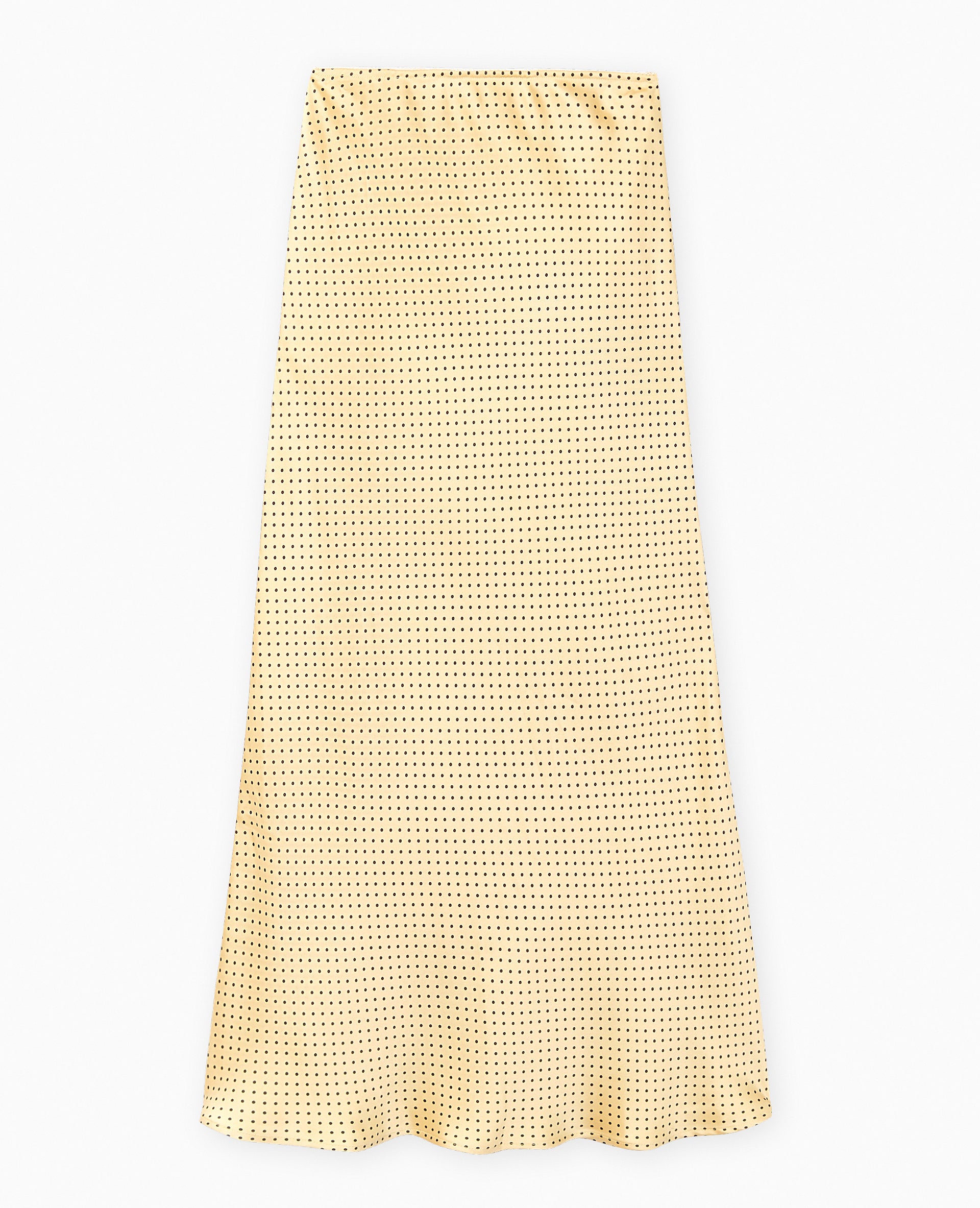 Jupe longue en satin motif pois