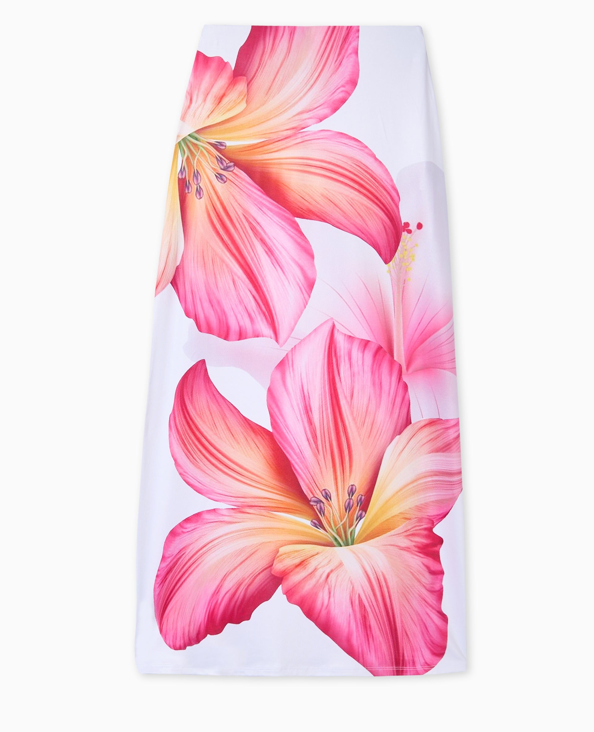 Jupe longue en maille impimée maxi fleurs