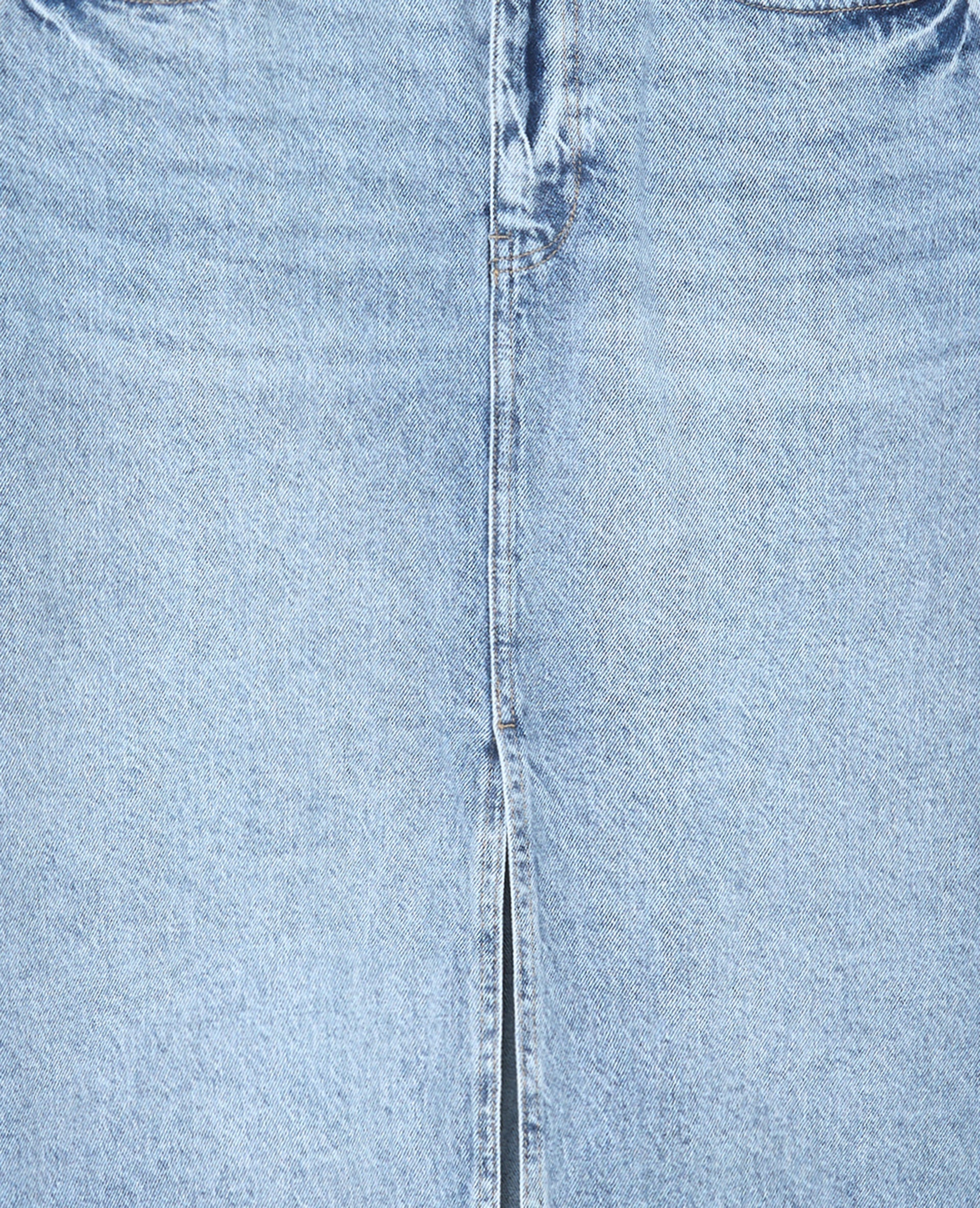 Jupe longue en jean avec fentes devant et dos
