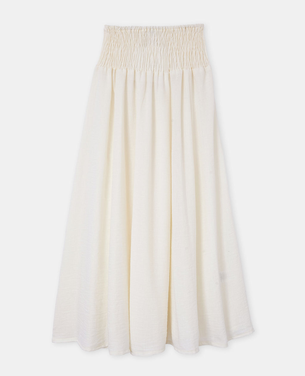 Jupe longue et évasée avec ceinture smock