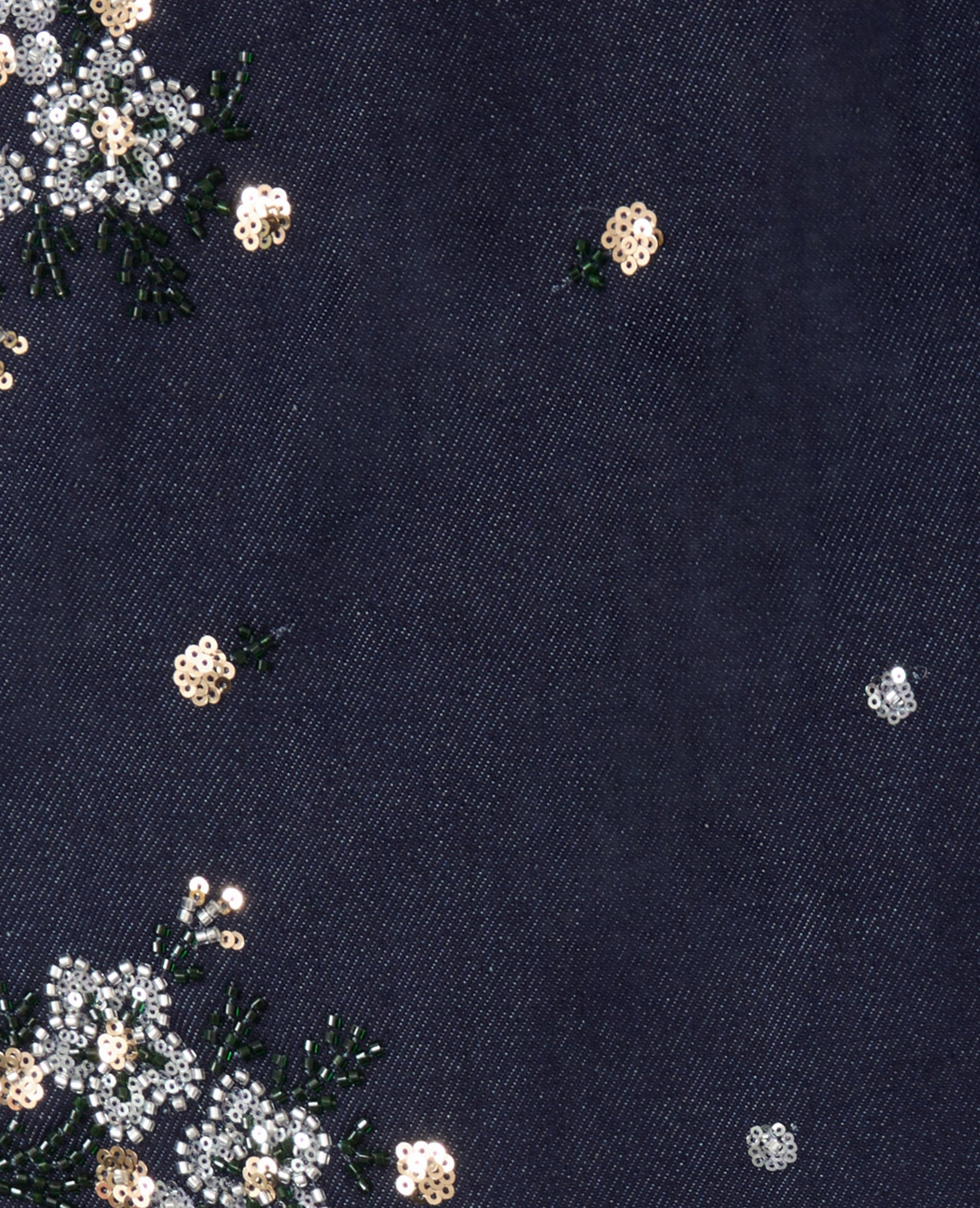 Jupe mini en jean avec fleurs en sequins