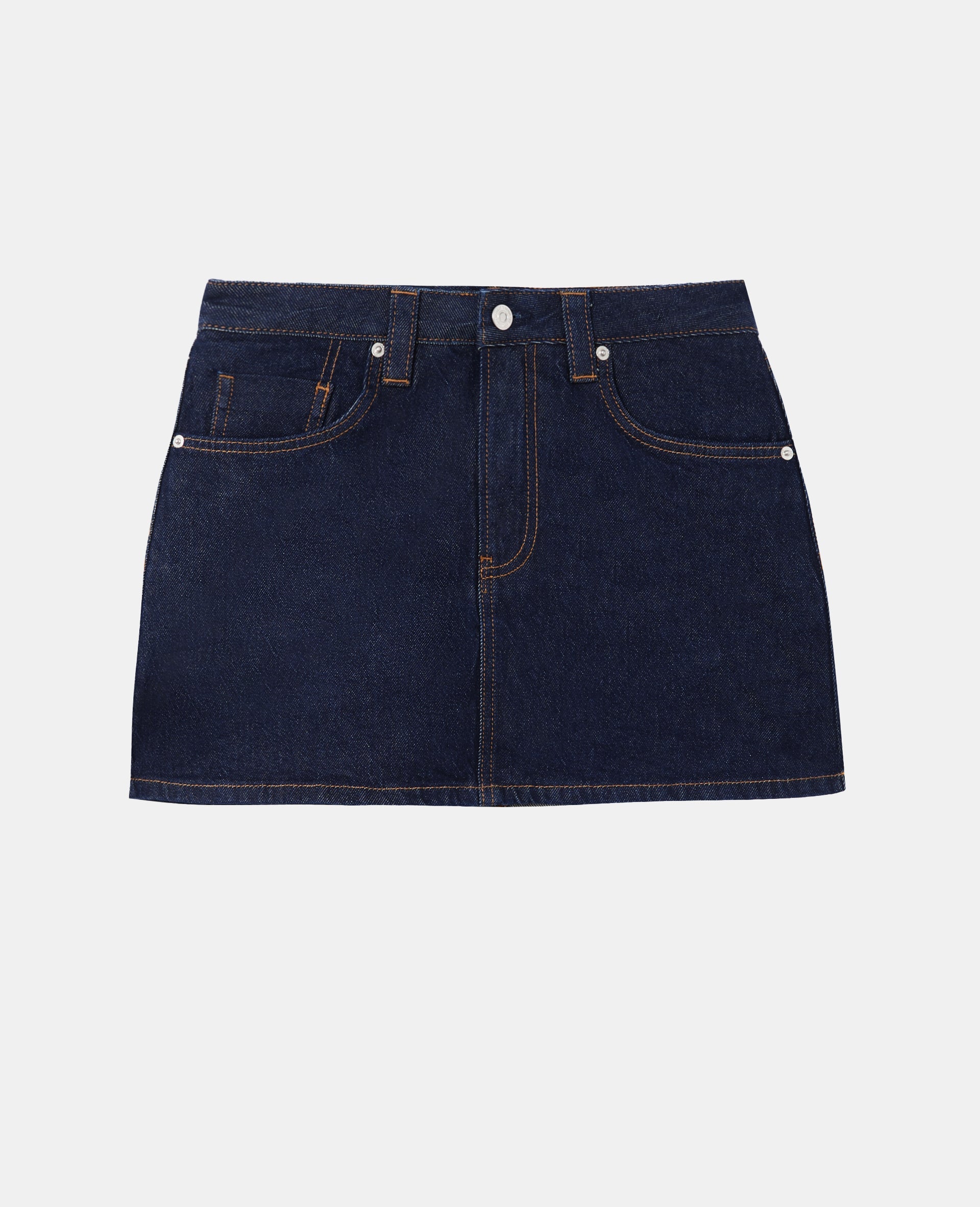 Mini jupe-short taille basse en jean