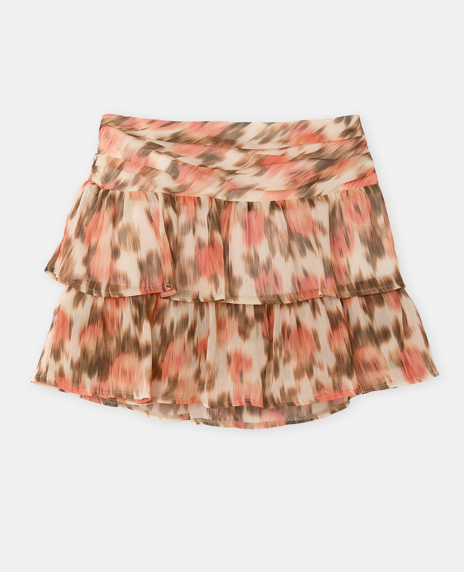 Jupe-short en voile avec motifs fleurs floues