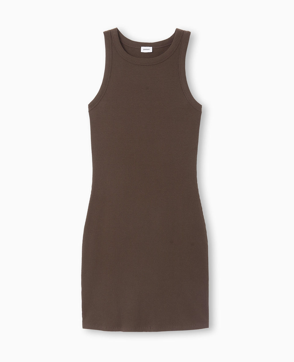 Robe débardeur courte en maille côtelée