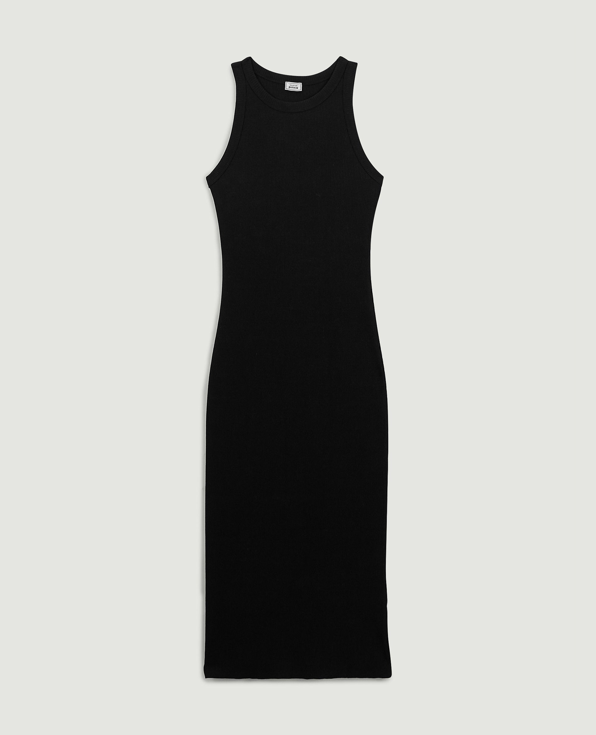 Robe débardeur midi en maille côtelée