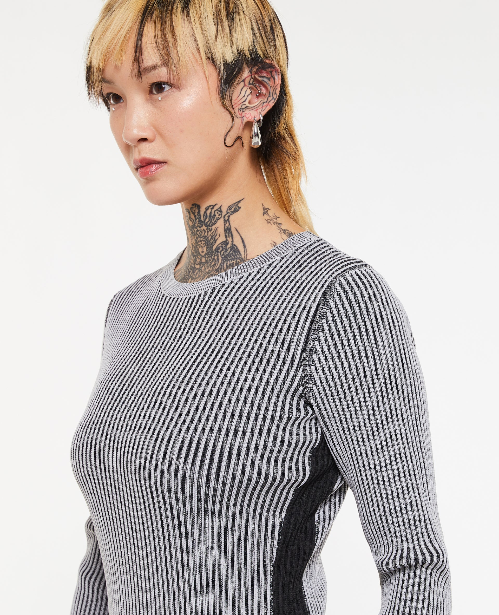 Robe longue en maille avec effet vanisé