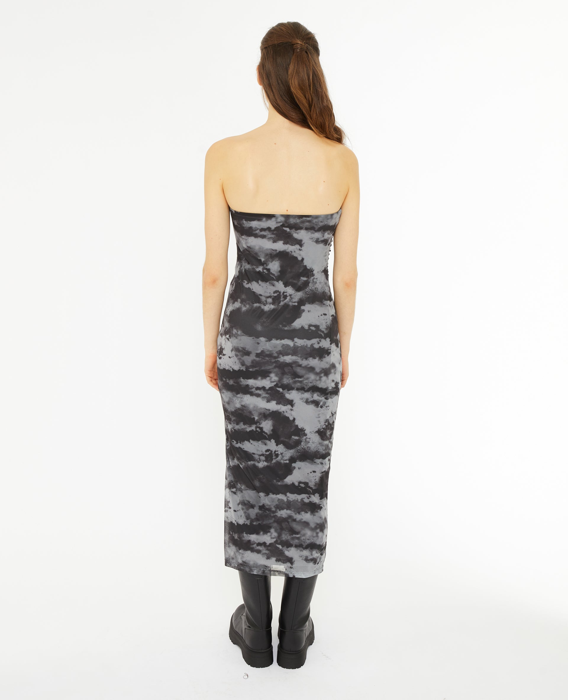 Robe longue bustier en tulle
