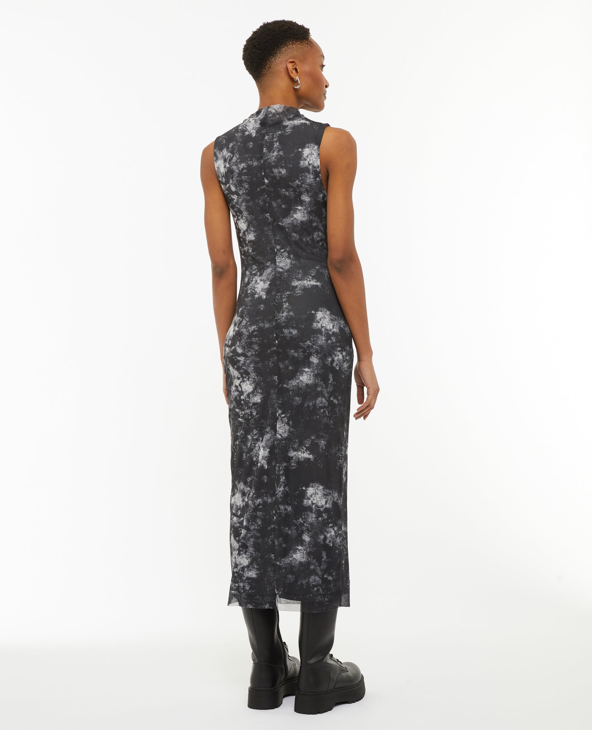 Robe longue en tulle effet marbré