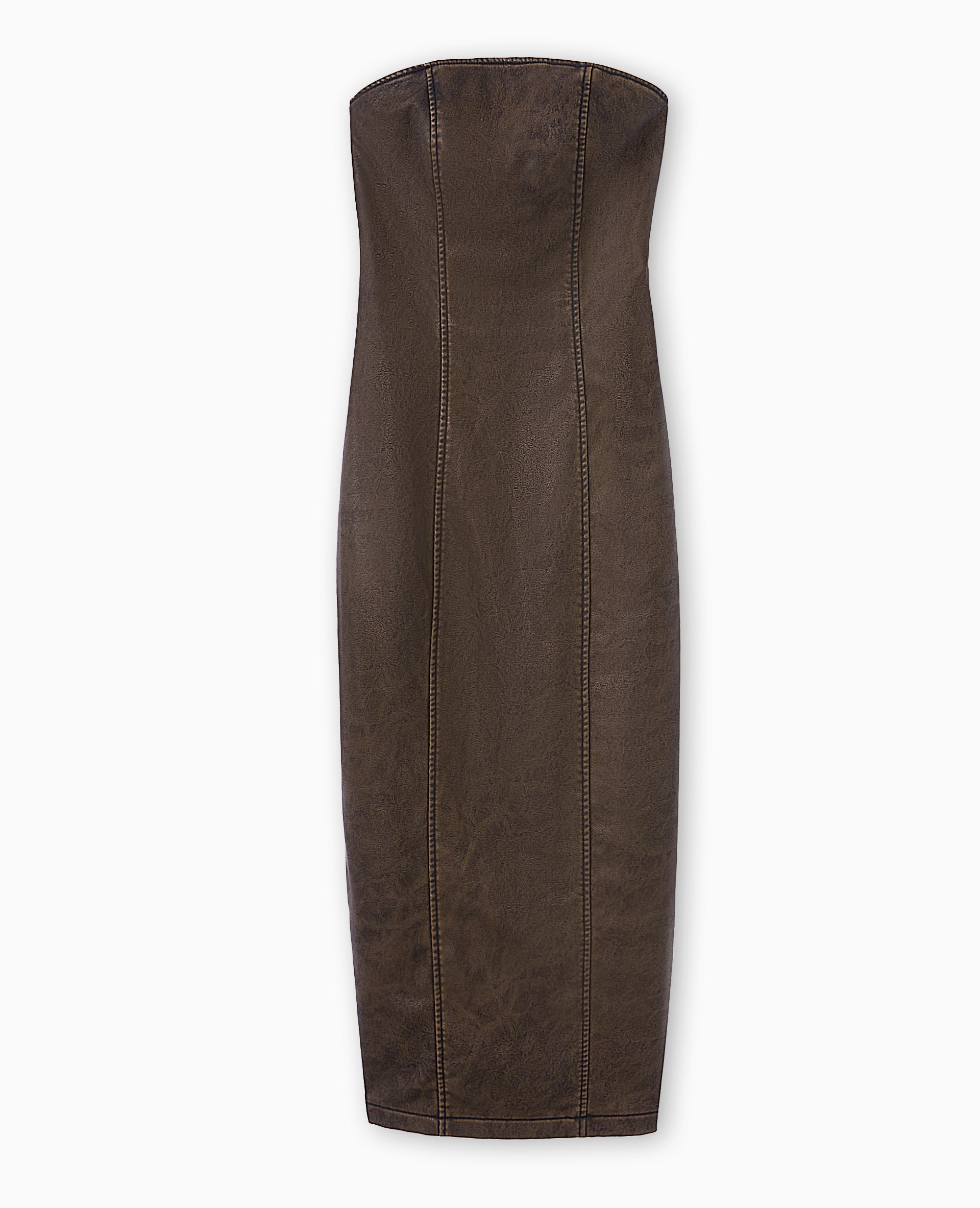Robe longue bustier en simili