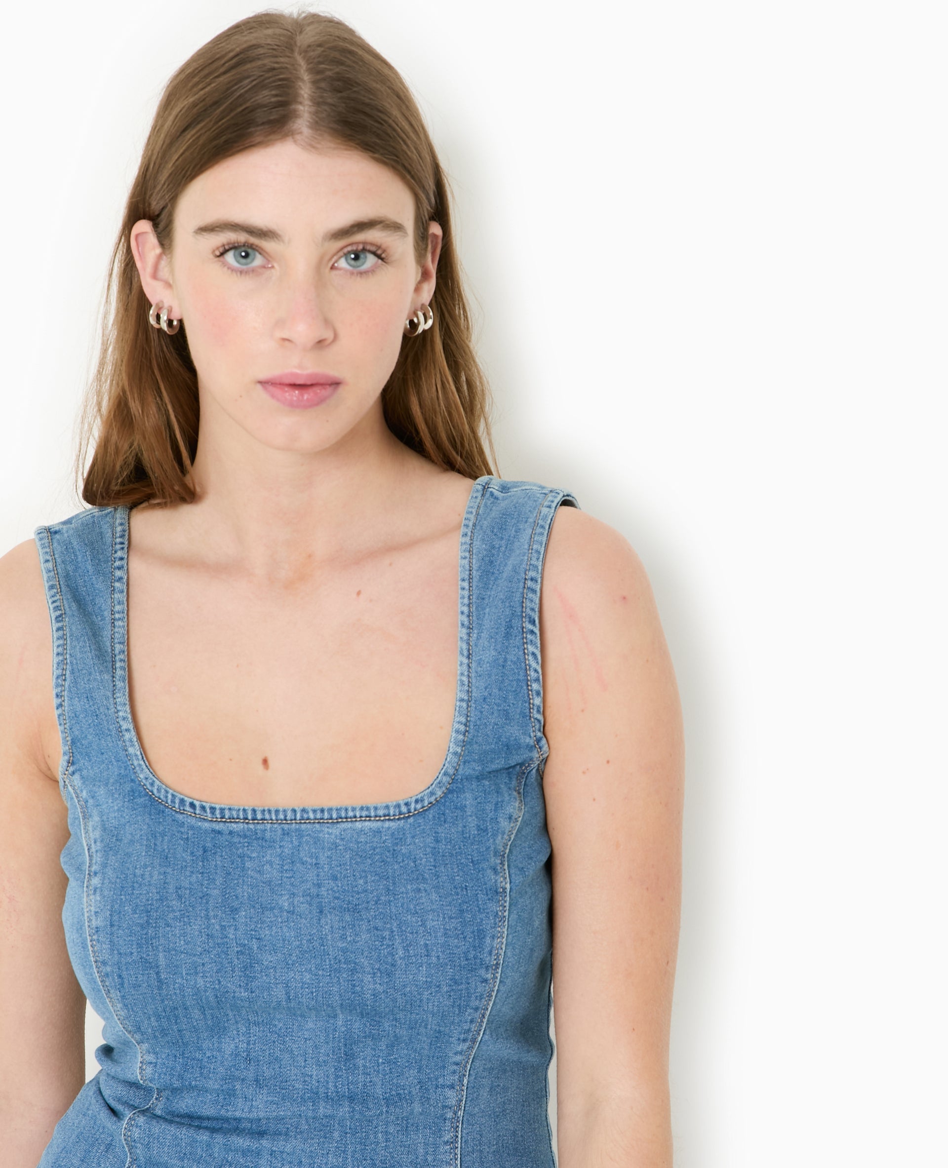 Robe moulante en jean stretch