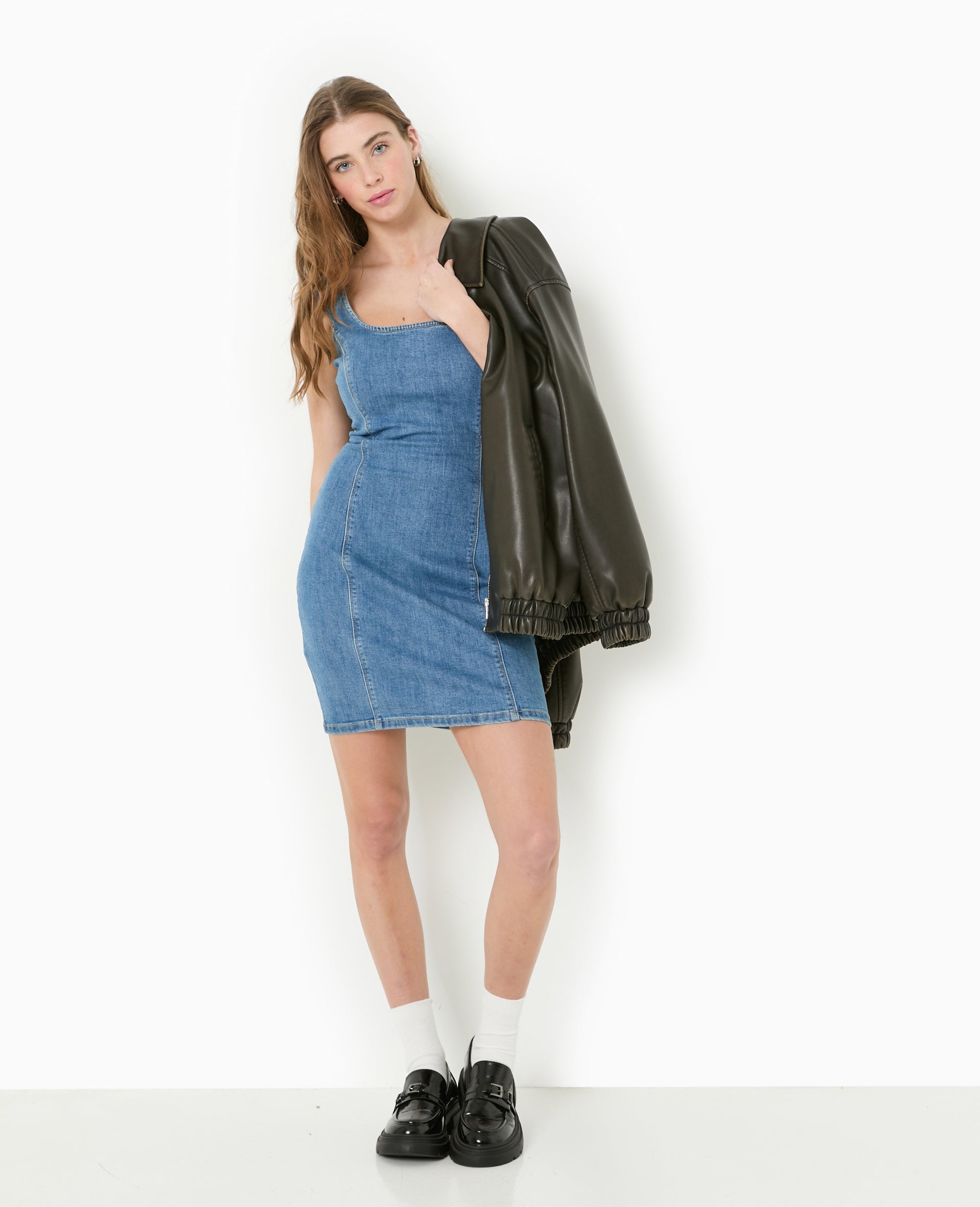 Robe moulante en jean stretch