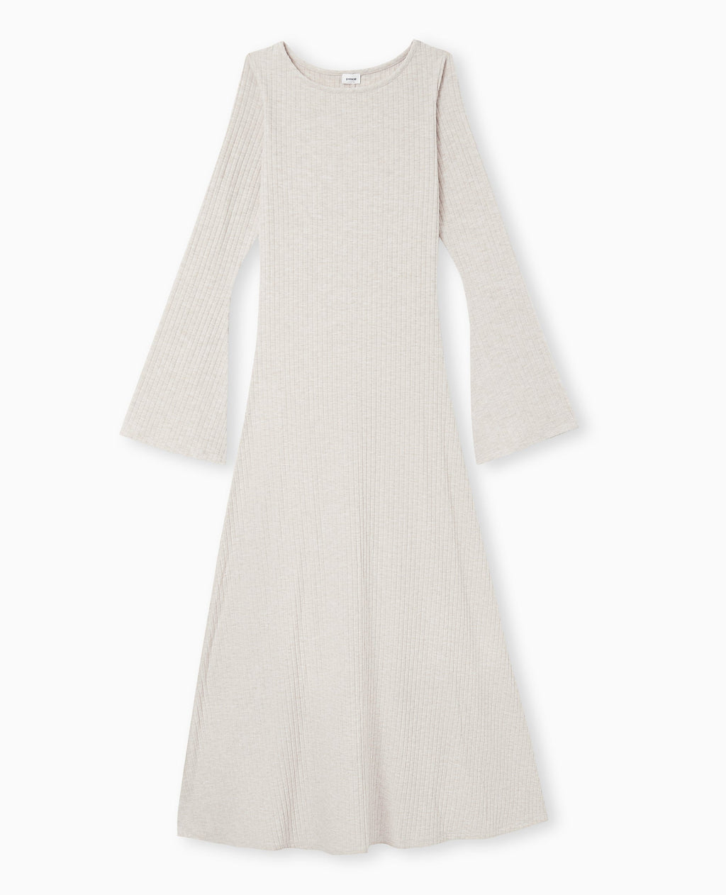 Robe longue évasée en maille côtelée