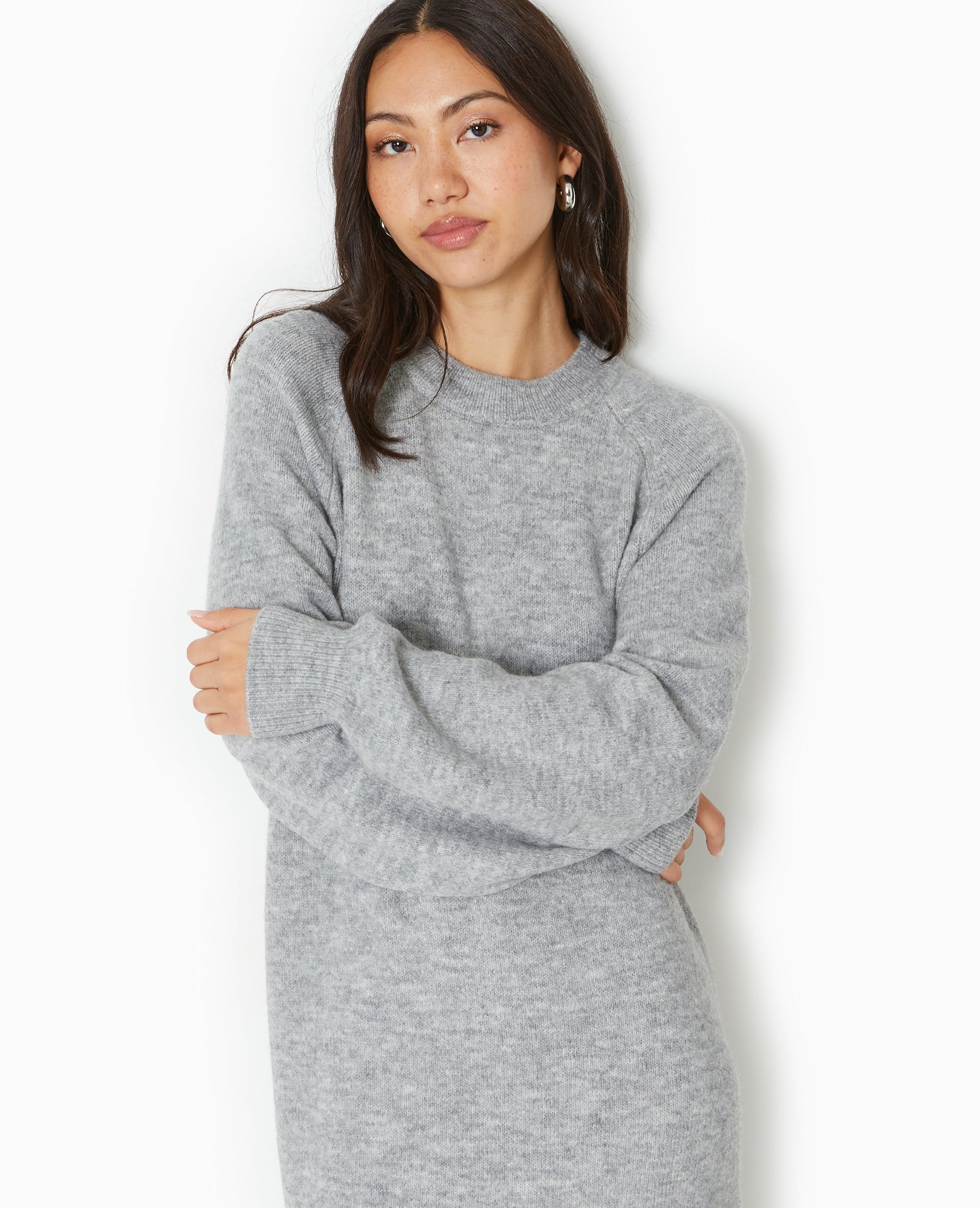 Robe longue en maille tricot