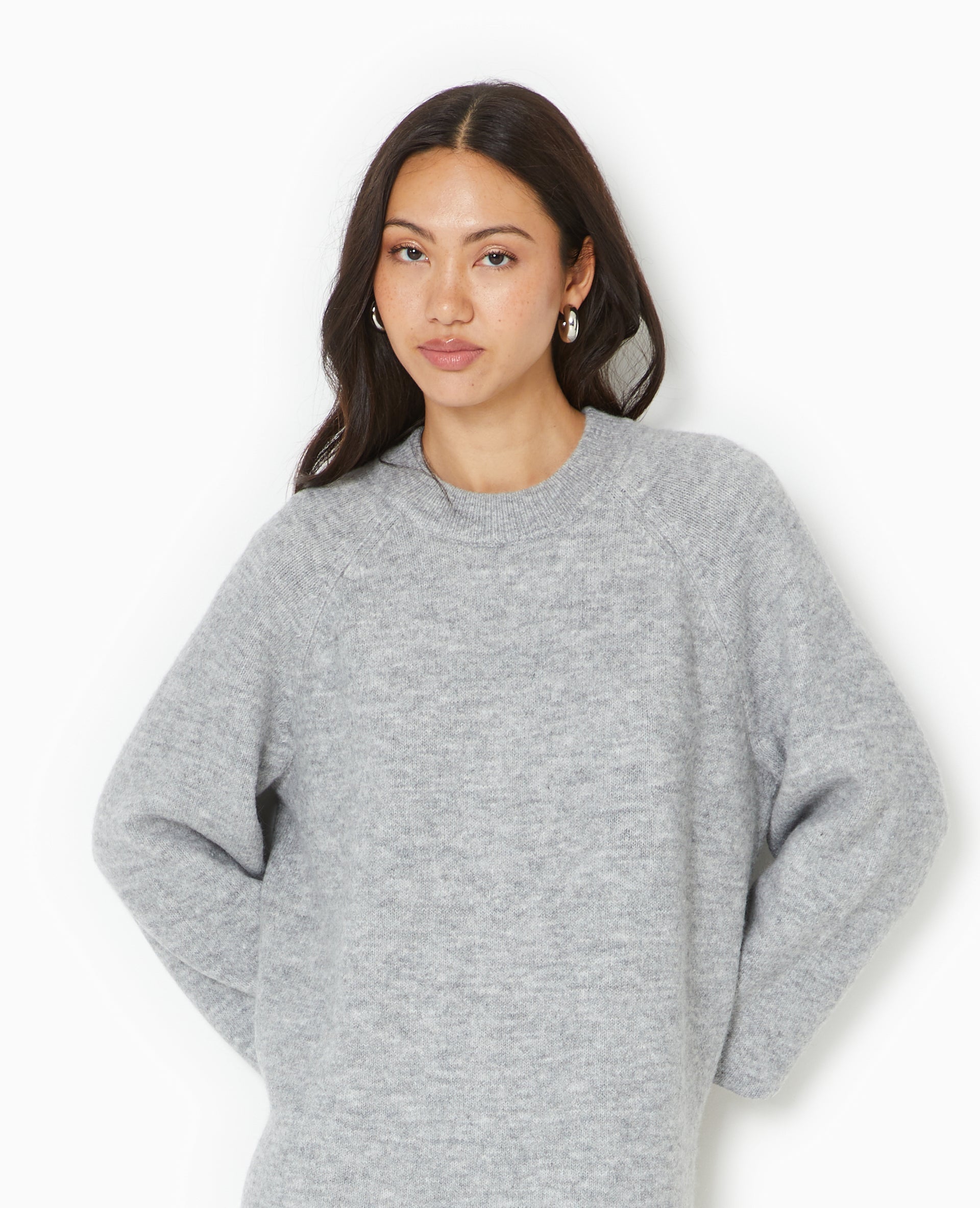 Robe longue en maille tricot