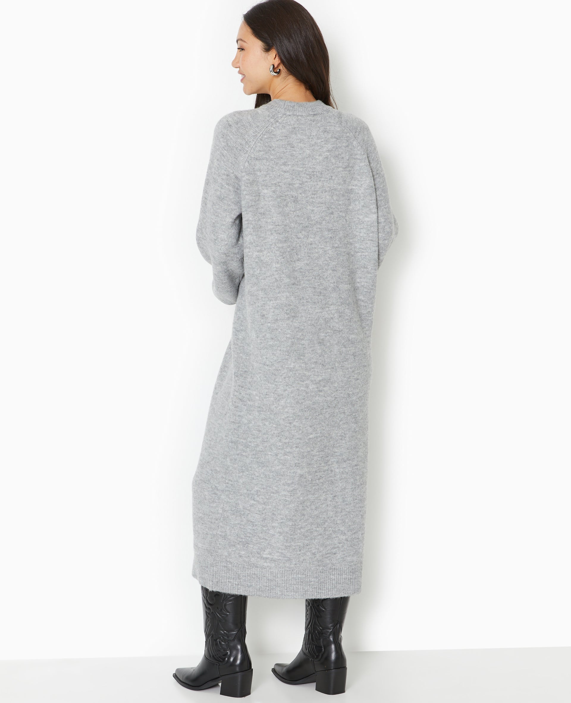 Robe longue en maille tricot