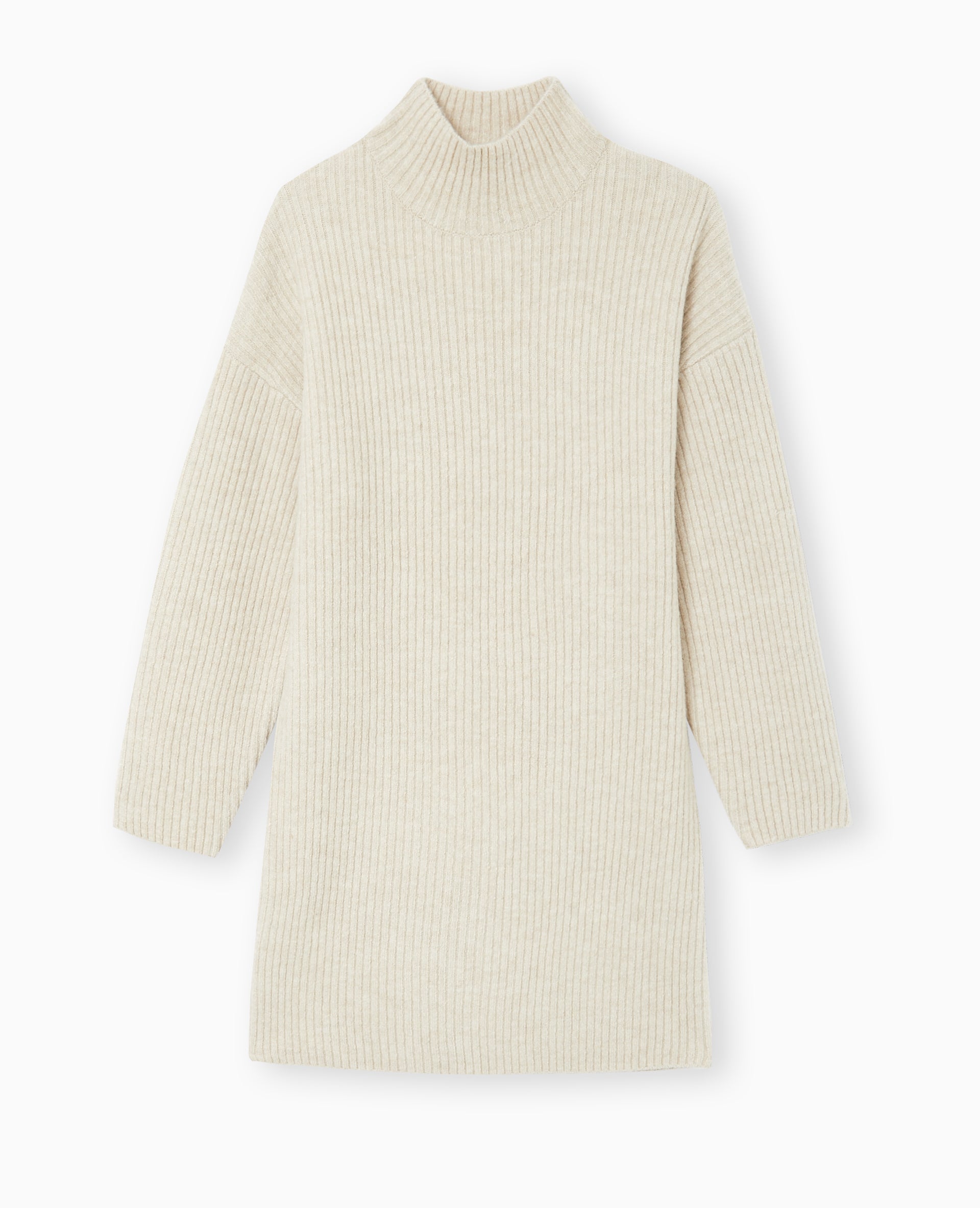 Robe courte en maille côtelée