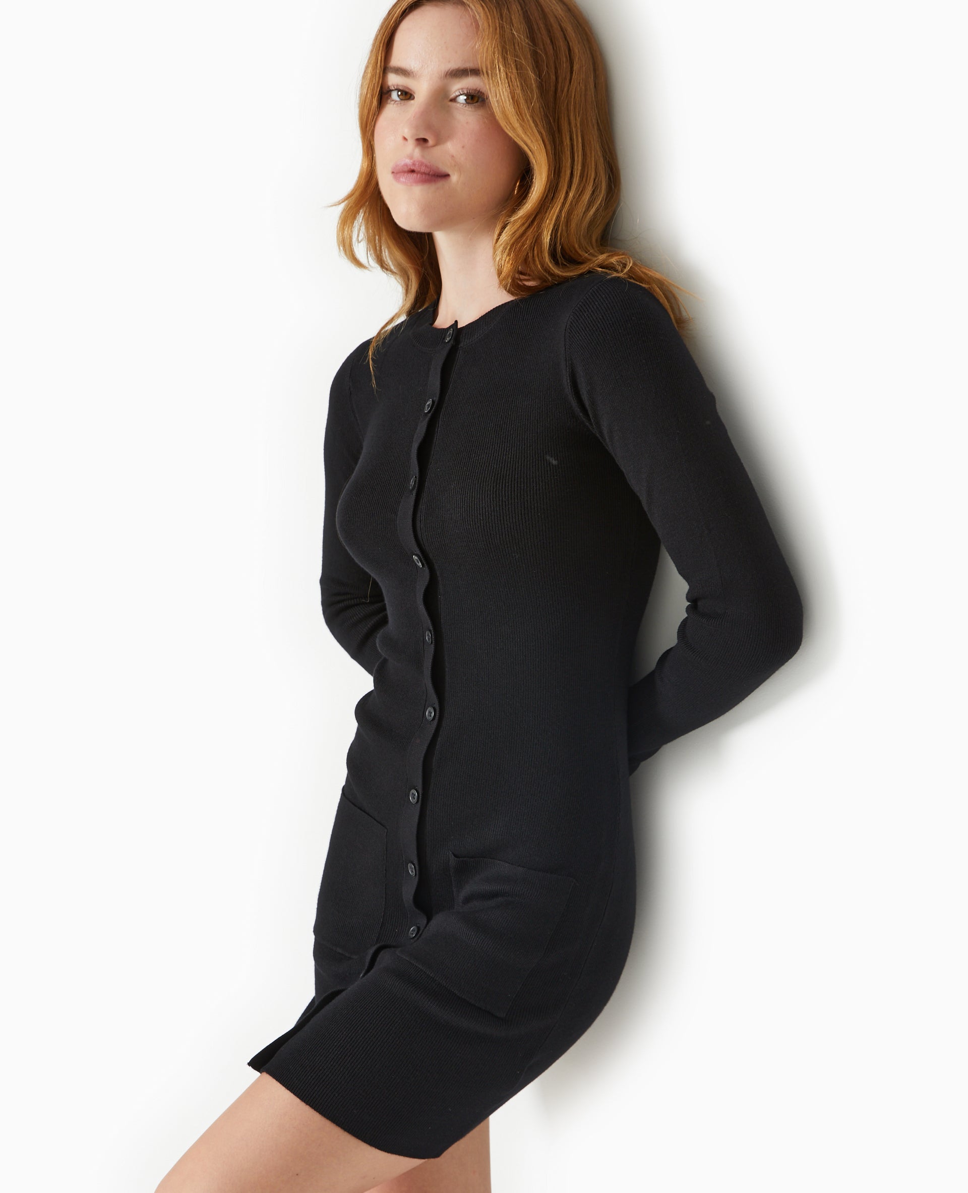 Robe boutonnée en maille