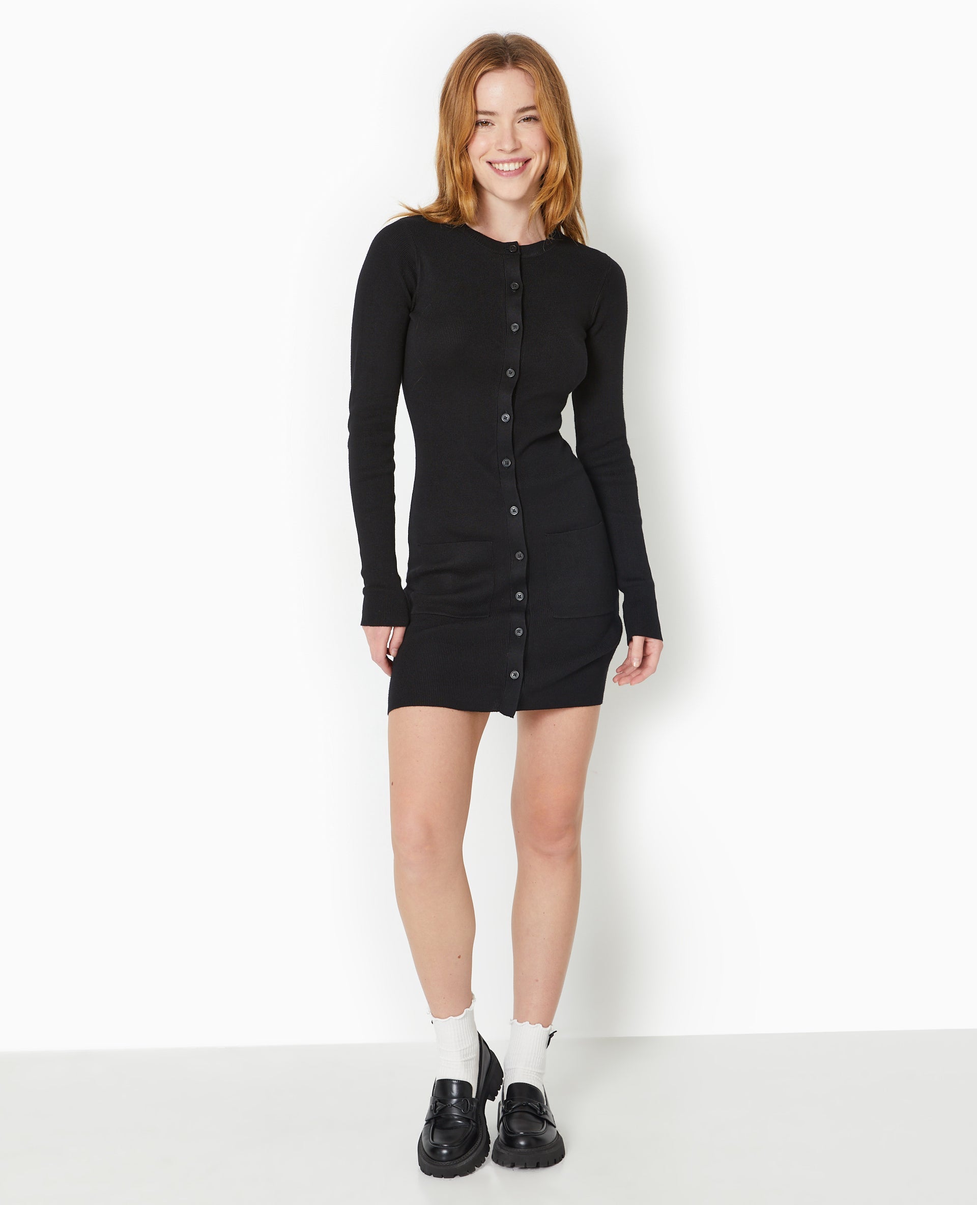 Robe boutonnée en maille