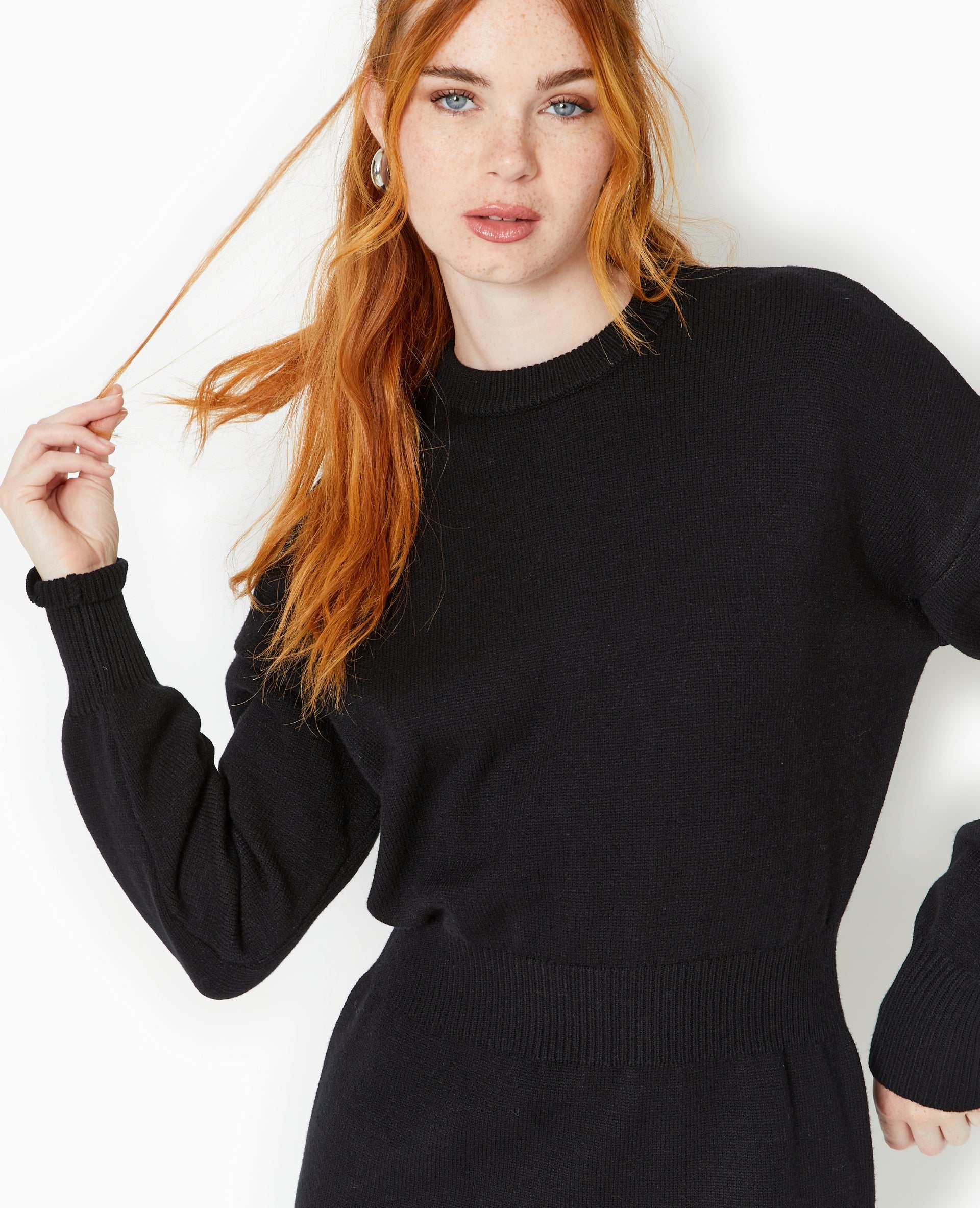 Robe en maille avec taille marquée