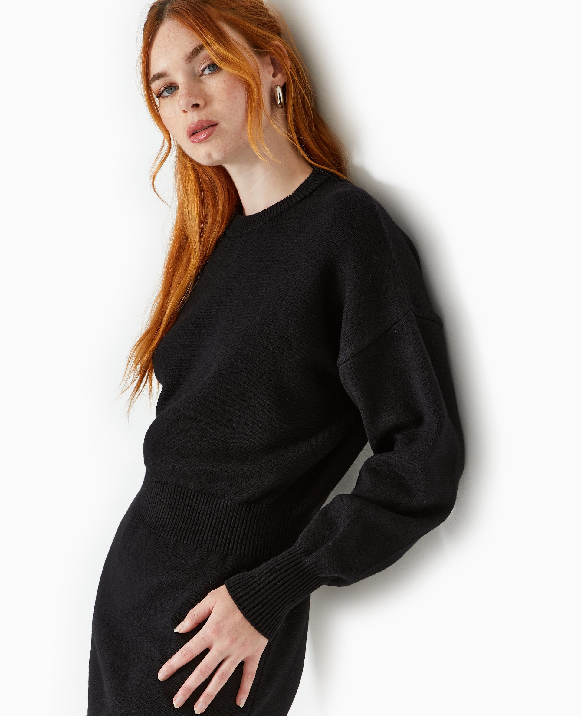 Robe en maille avec taille marquée