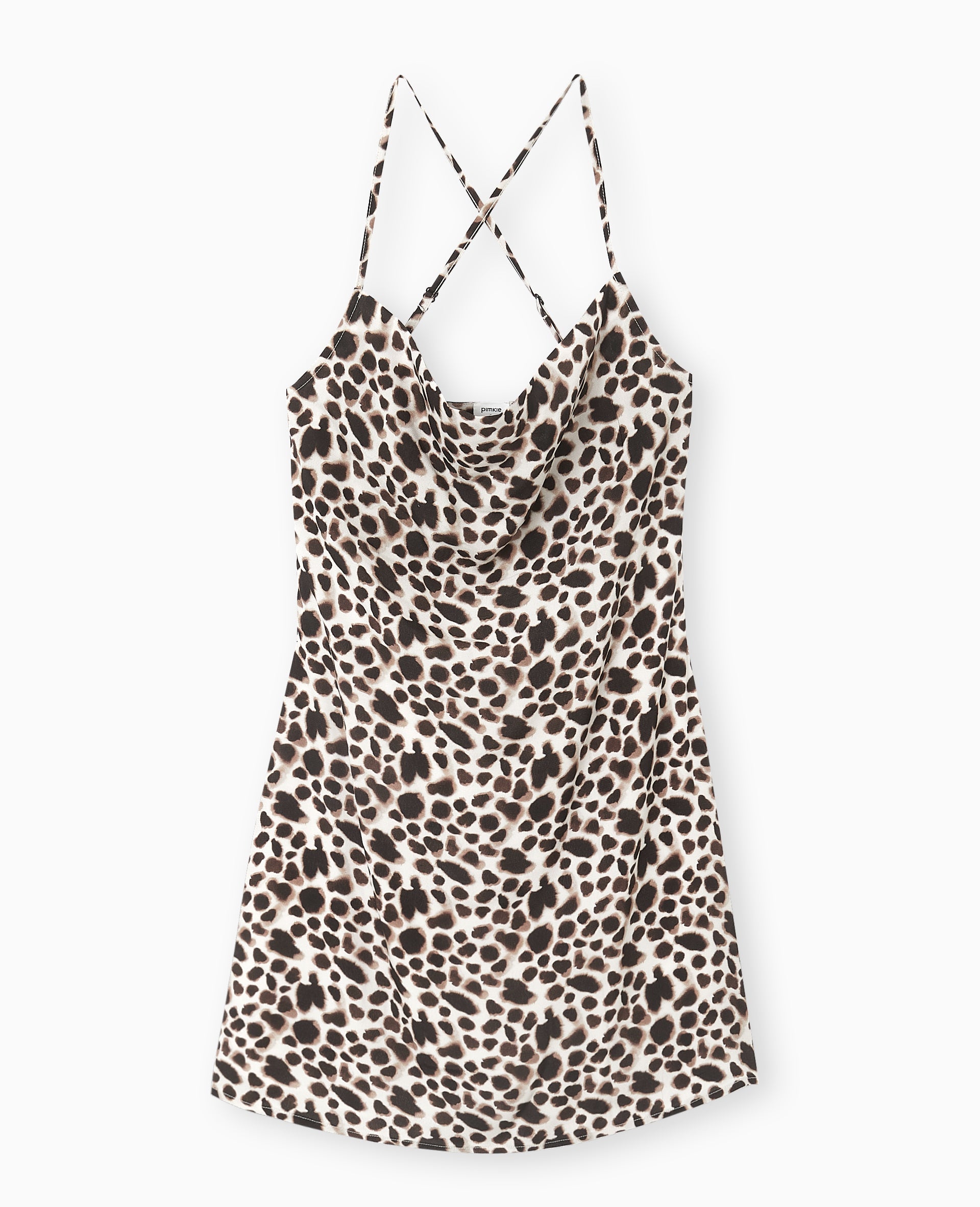Robe courte fines bretelles motif léopard