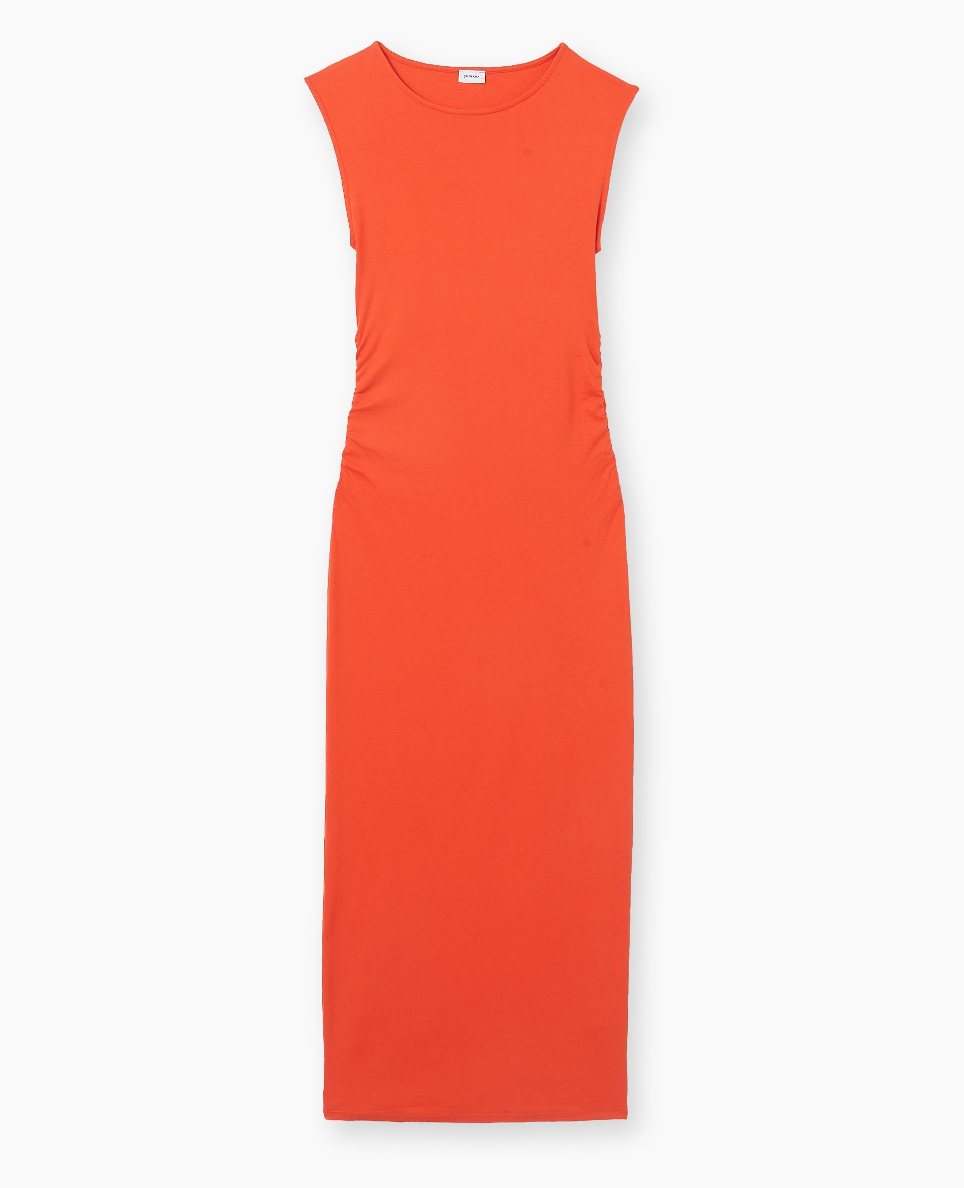 Robe longue sans manches avec fronces côtés