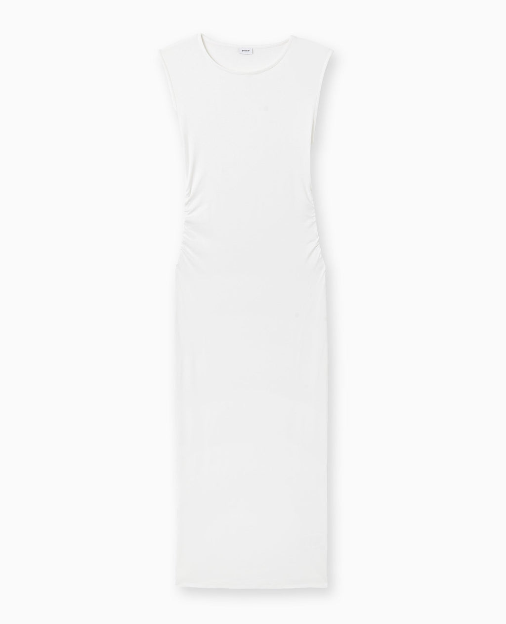 Robe longue sans manches avec fronces côtés