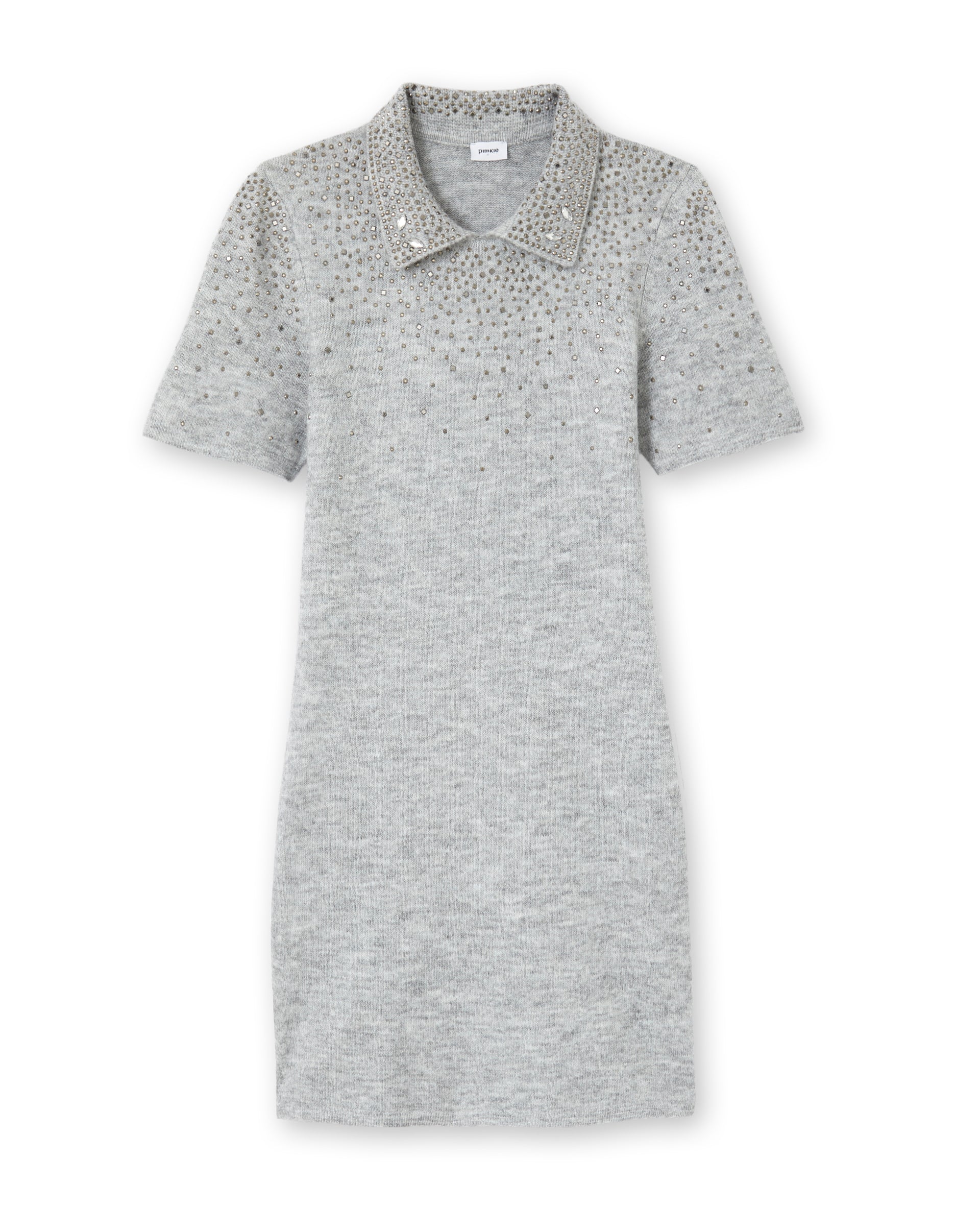 Robe courte en maille fine avec brillants
