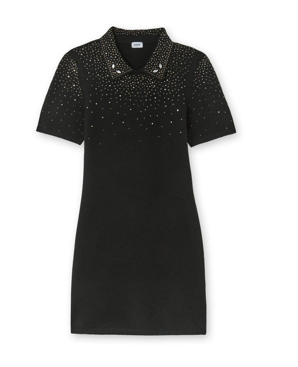 Robe courte en maille fine avec brillants