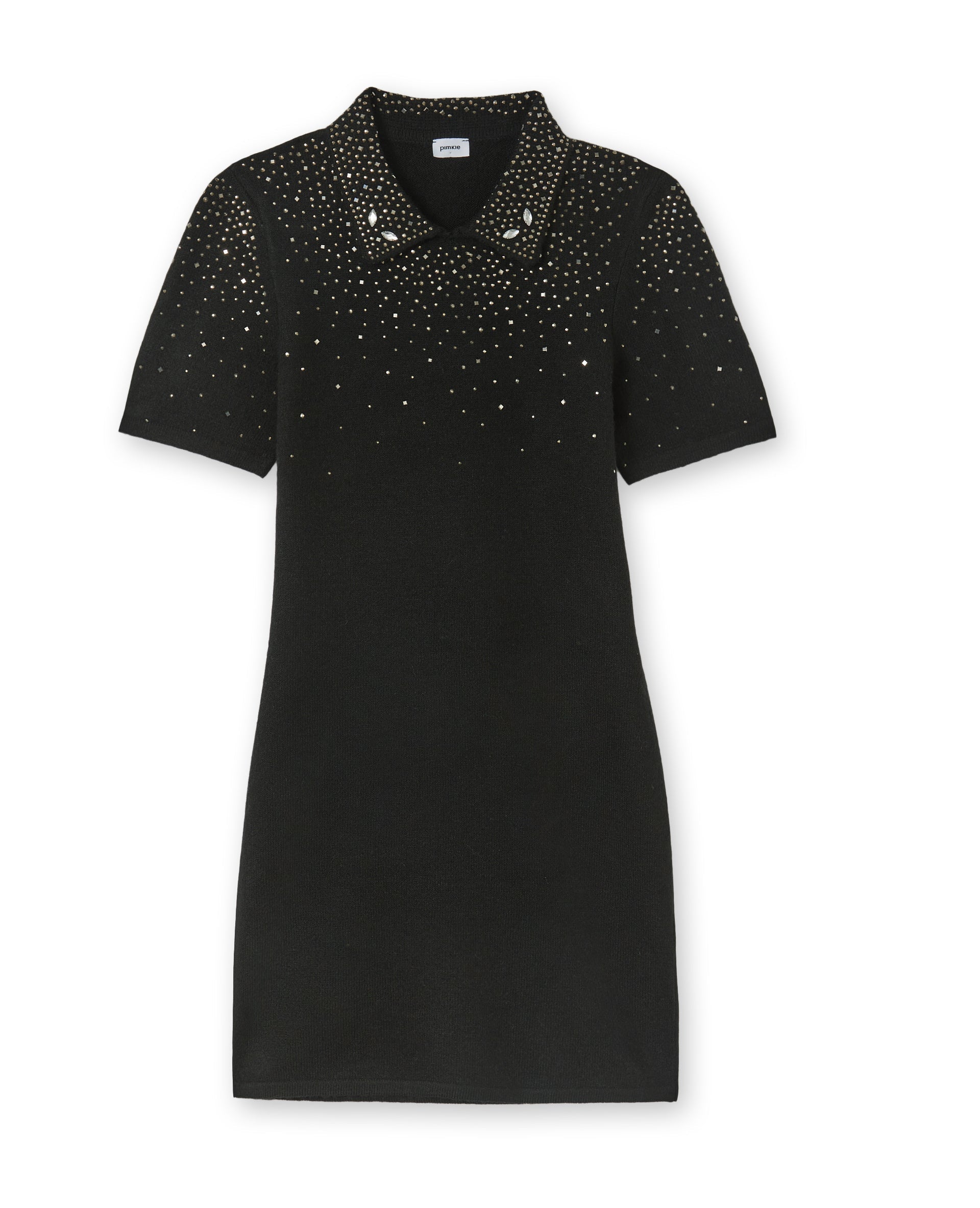 Robe courte en maille fine avec brillants