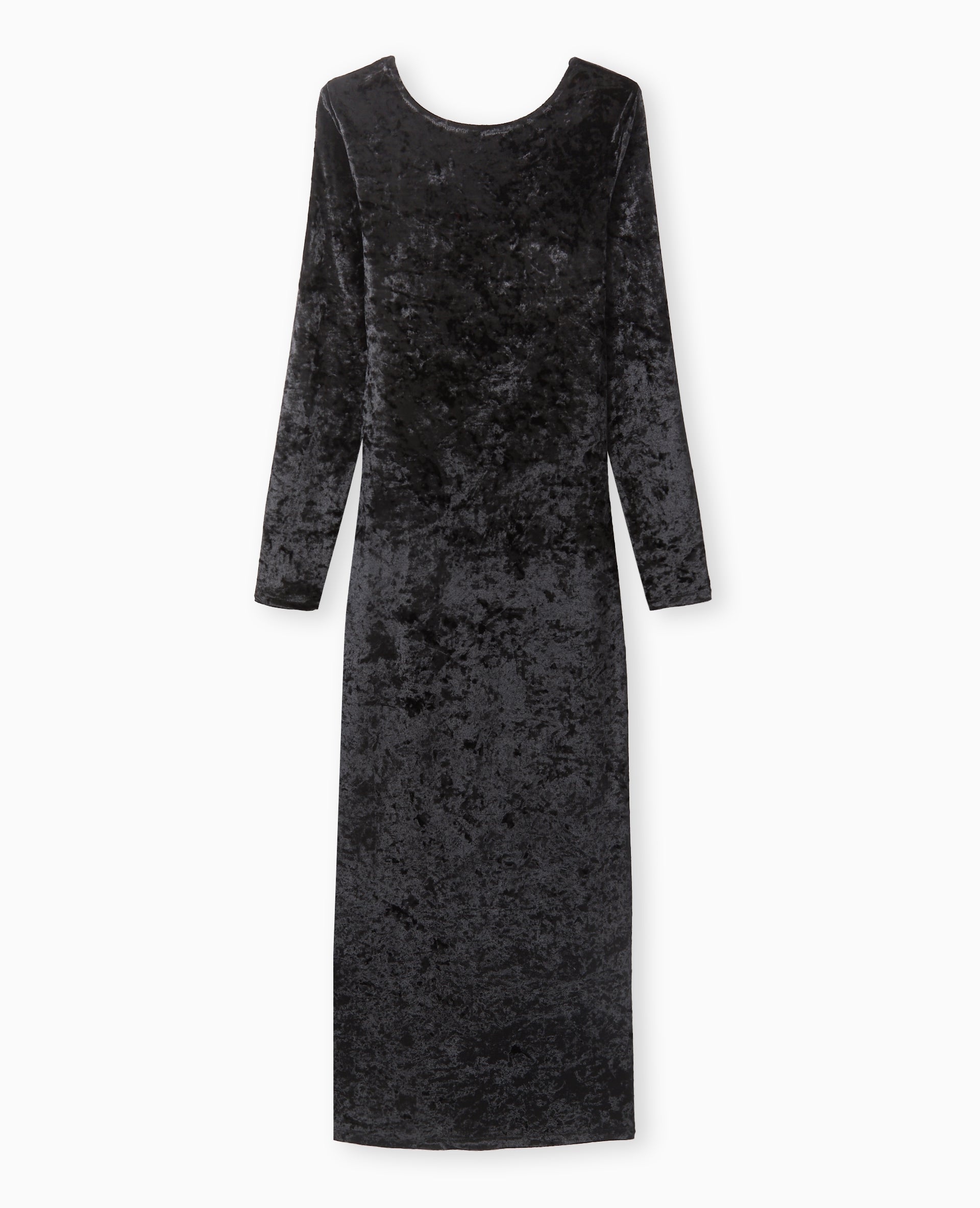 Robe longue en velours avec encolure carrée dos