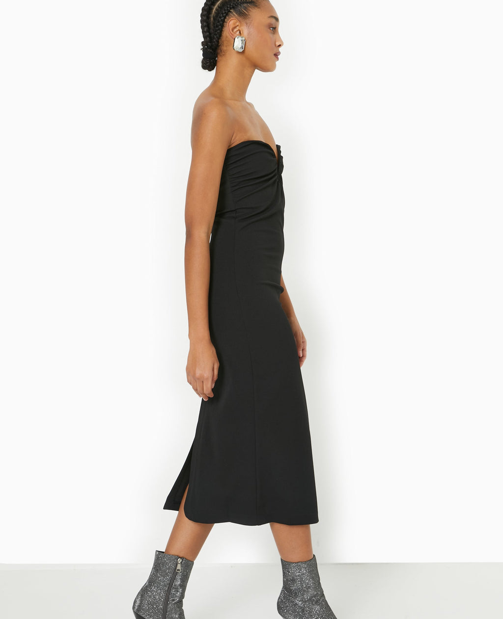 Robe longue bustier avec encolure cœur