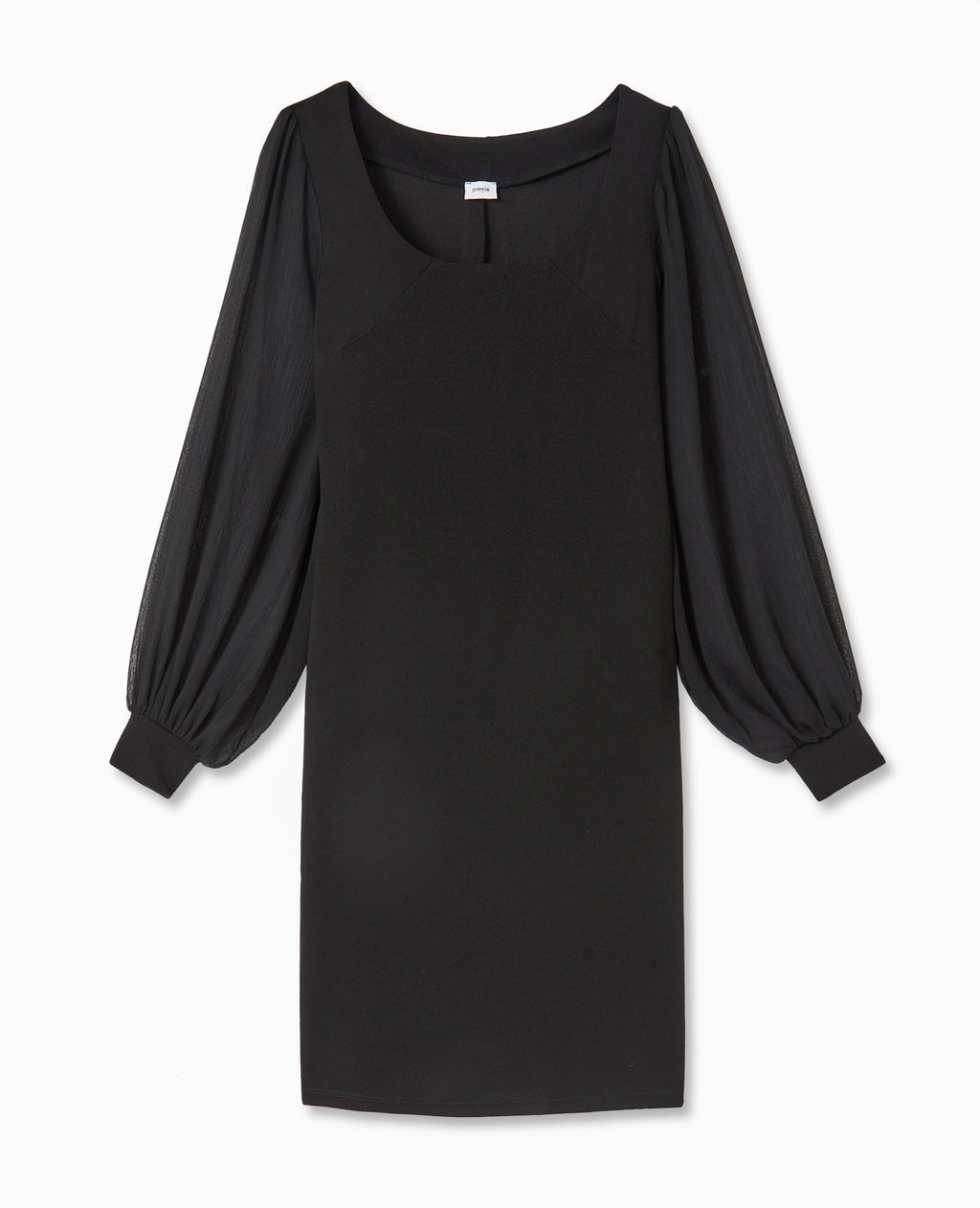 Robe courte avec manches ballons transparentes