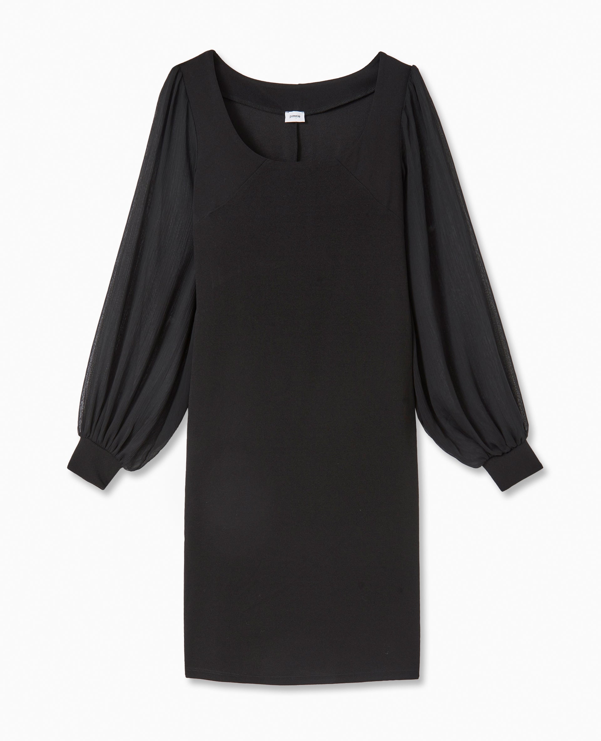 Robe courte avec manches ballons transparentes