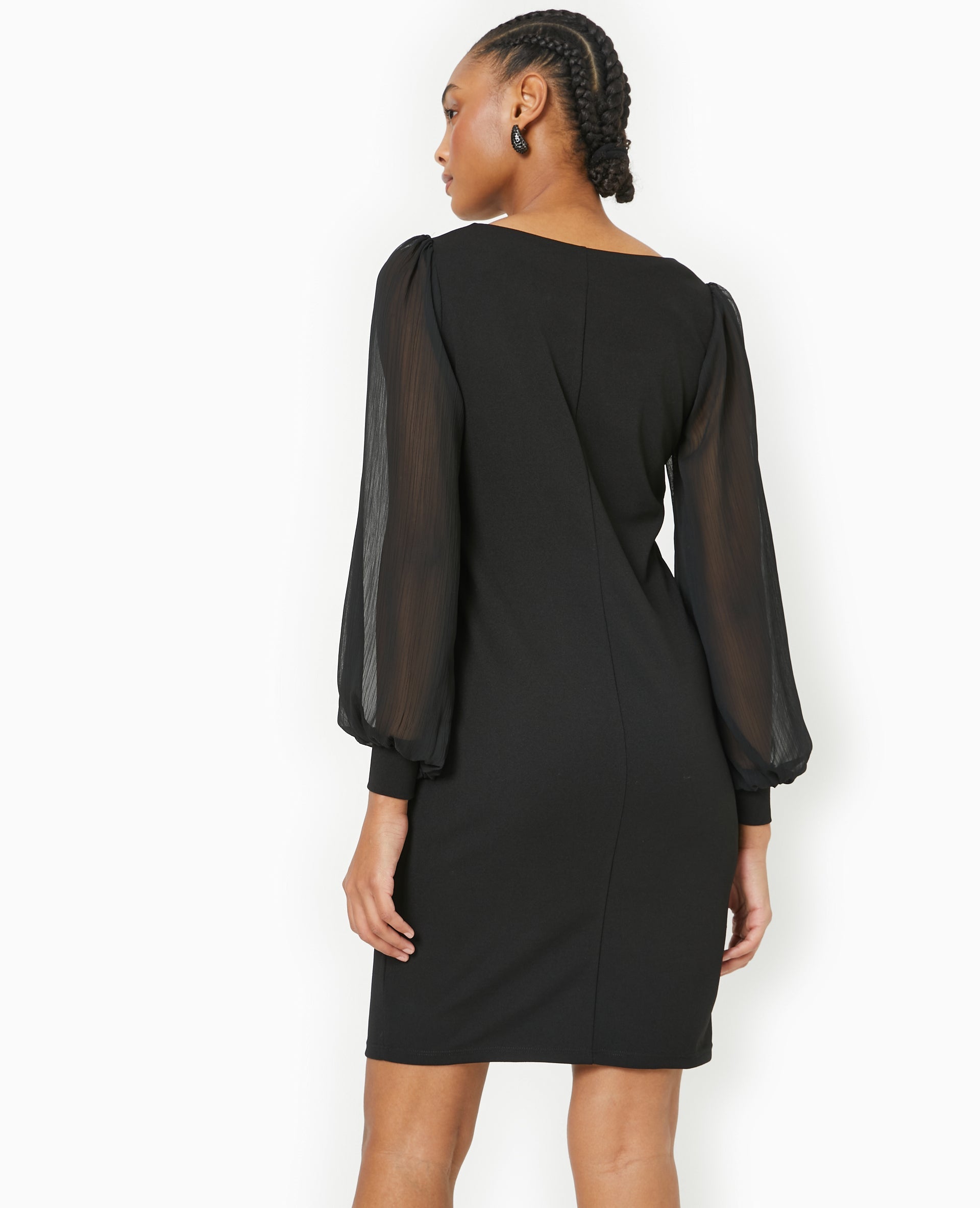 Robe courte avec manches ballons transparentes