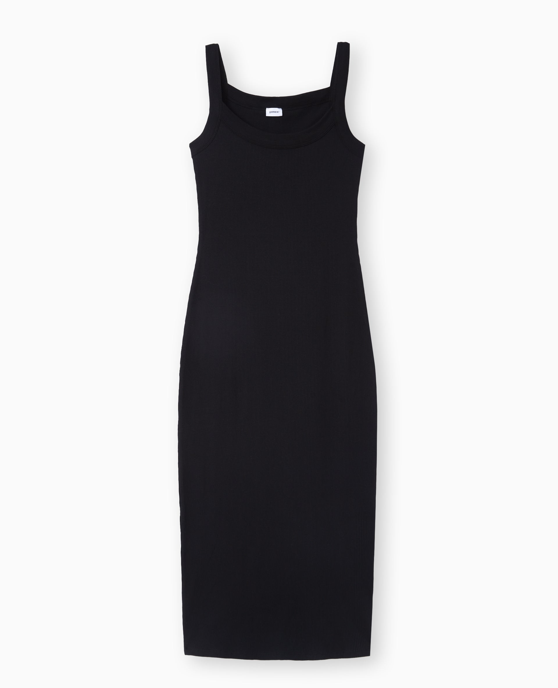 Robe longue et moulante en maille côtelée