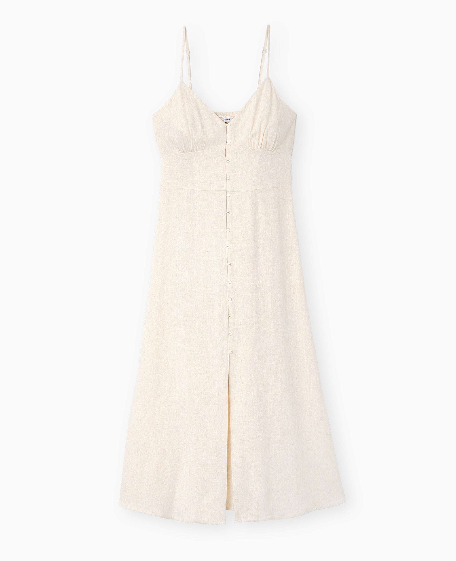 Robe longue boutonnée avec lin