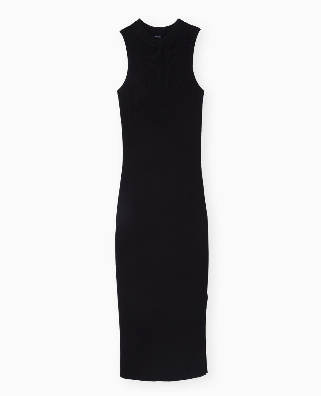 Robe longue et moulante en maille côtelée