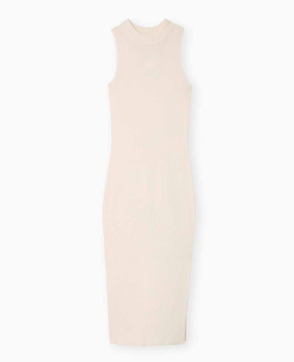 Robe longue et moulante en maille côtelée