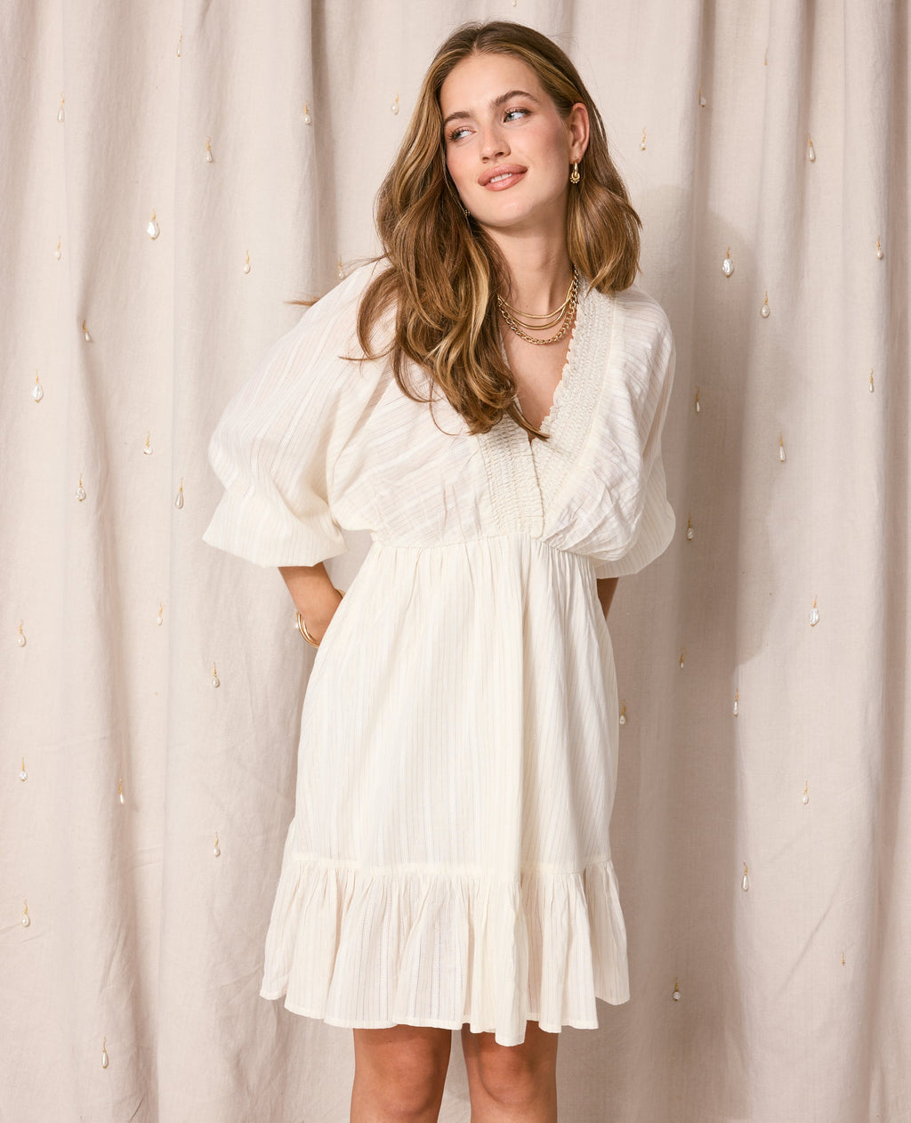 Robe manches chauve-souris encolure V